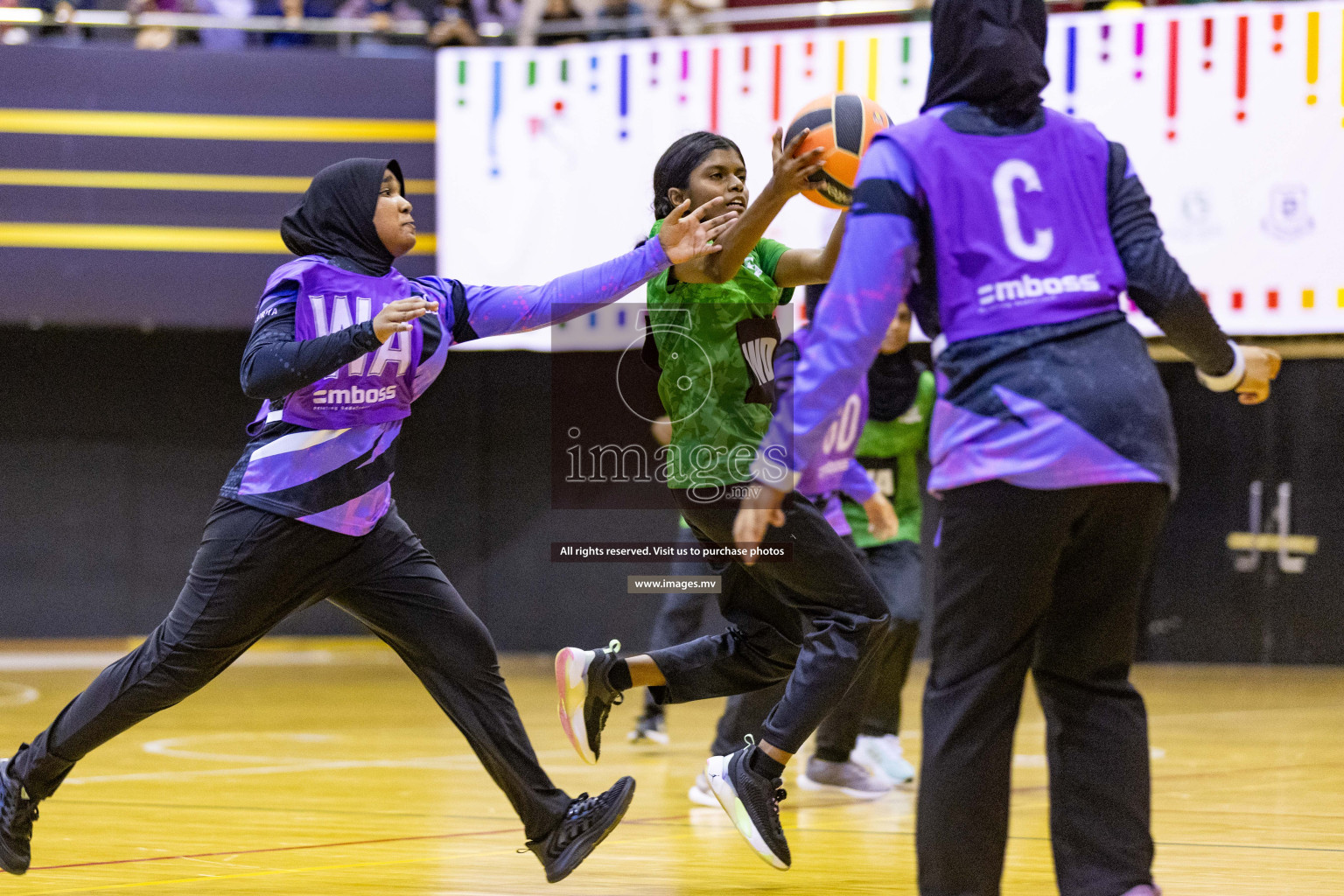 Day6 of 24th Interschool Netball Tournament 2023 was held in Social Center, Male', Maldives on 1st November 2023. Photos: Nausham Waheed / images.mv