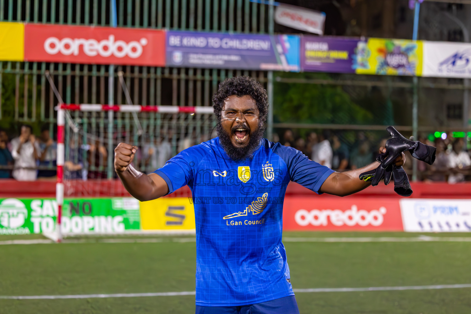 AA Mathiveri vs L Gan in Quarter Finals of Golden Futsal Challenge 2024 which was held on Friday, 1st March 2024, in Hulhumale', Maldives Photos: Ismail Thoriq / images.mv