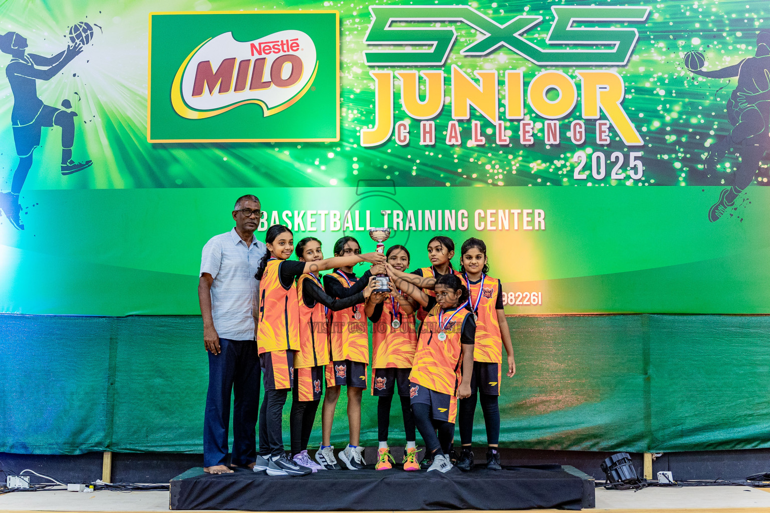 Day 3 of Milo 5 x 5 Junior Challenge 2025 - Basketball tournament held in Basketball Training Center, Male', Maldives on Saturday, 11th October 2025. Photos by: Nausham Waheed, Areef Adam / Images.mv