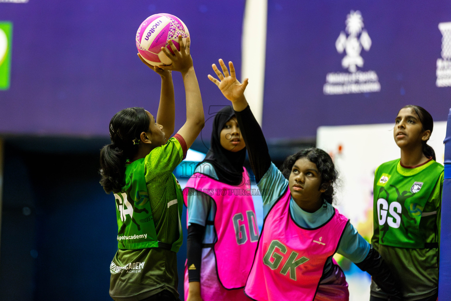 Fionti SC vs Young Netters A in Day 6  of 3rd Netball Junior Championship, held at Social Center on Friday 24th January 2025 . Photos: Shuu Abdul Sattar / images.mv