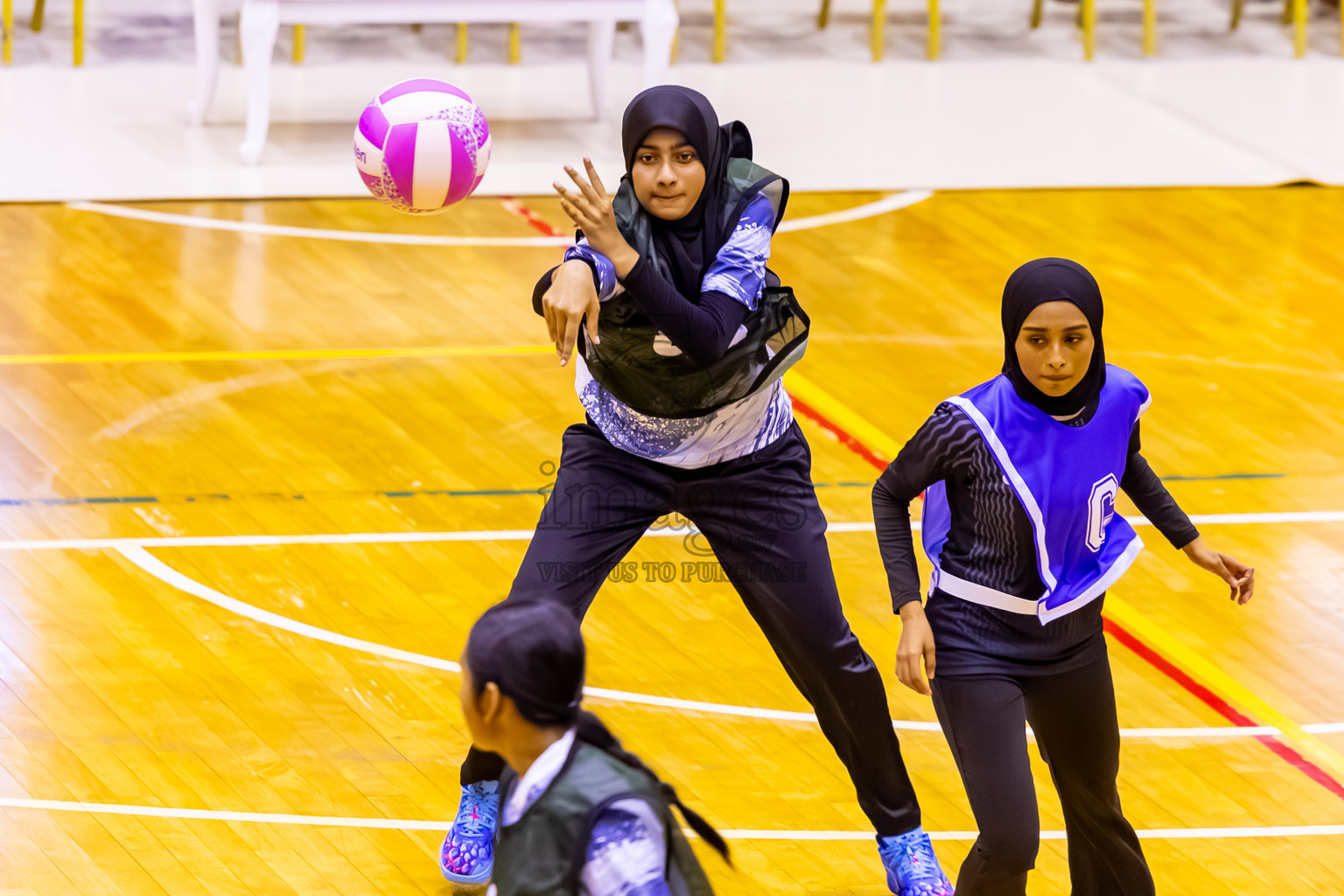 SC Skylark vs SC Shining Star in Day 7 of 24th Milo Netball Association Championship was held in Social Center at Male', Maldives on Sunday, 7th September 2025. Photos: Nausham Waheed / images.mv