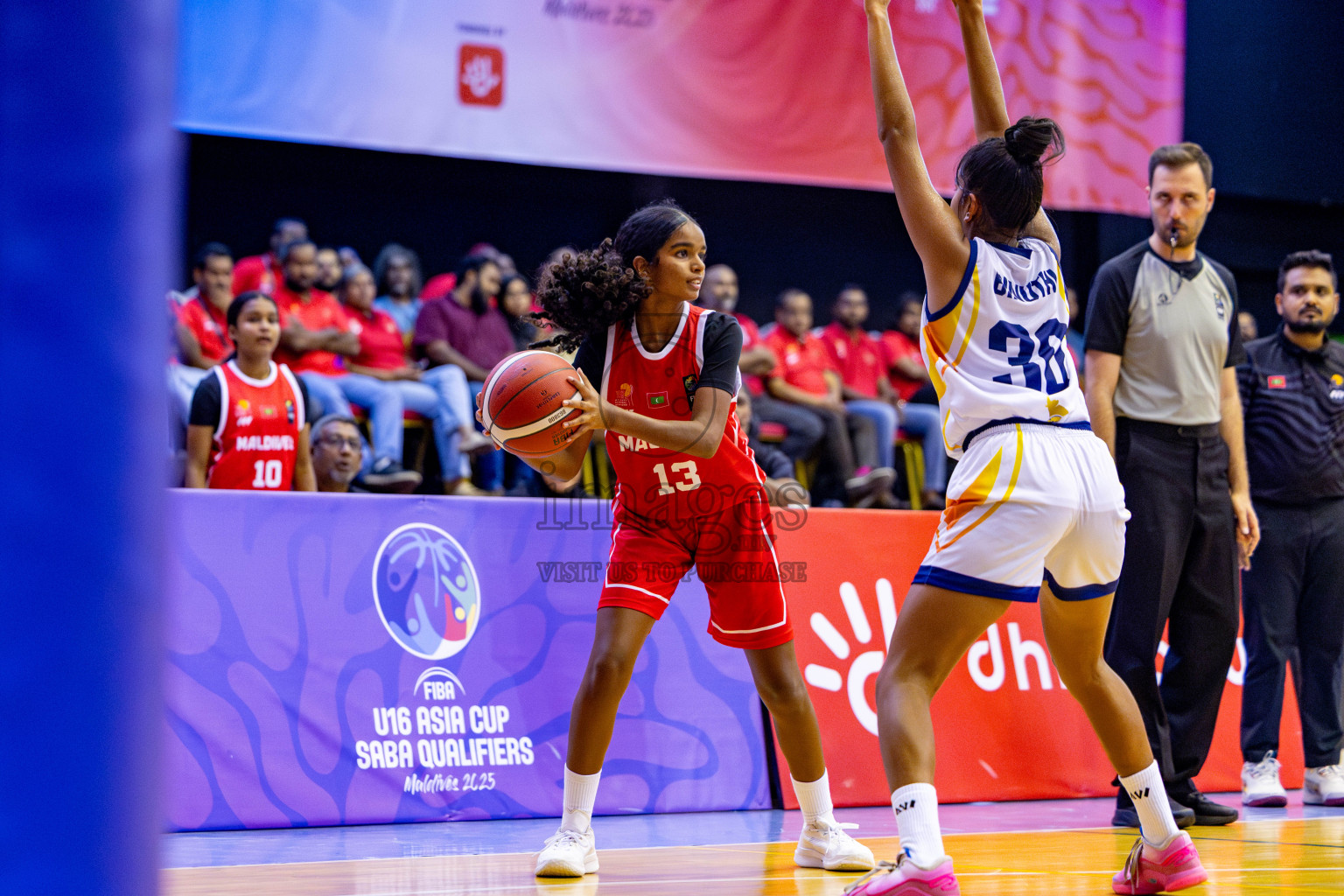 Maldives vs SriLanka in Day 2 of Under 16 Woman's Asian Cup SABA Qualifiers 2025 was held in Social Center, Male', Maldives on Friday, 13th June 2025. Photos: Nausham Waheed / images.mv