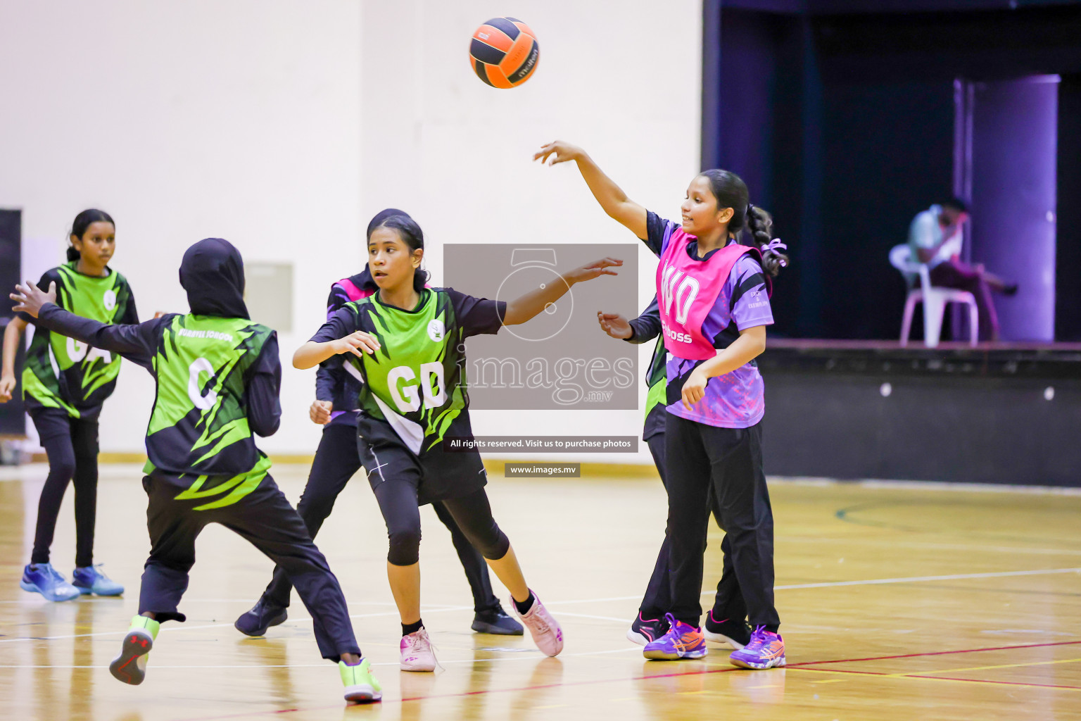 Day 9 of 24th Interschool Netball Tournament 2023 was held in Social Center, Male', Maldives on 4th November 2023. Photos: Hassan Simah / images.mv