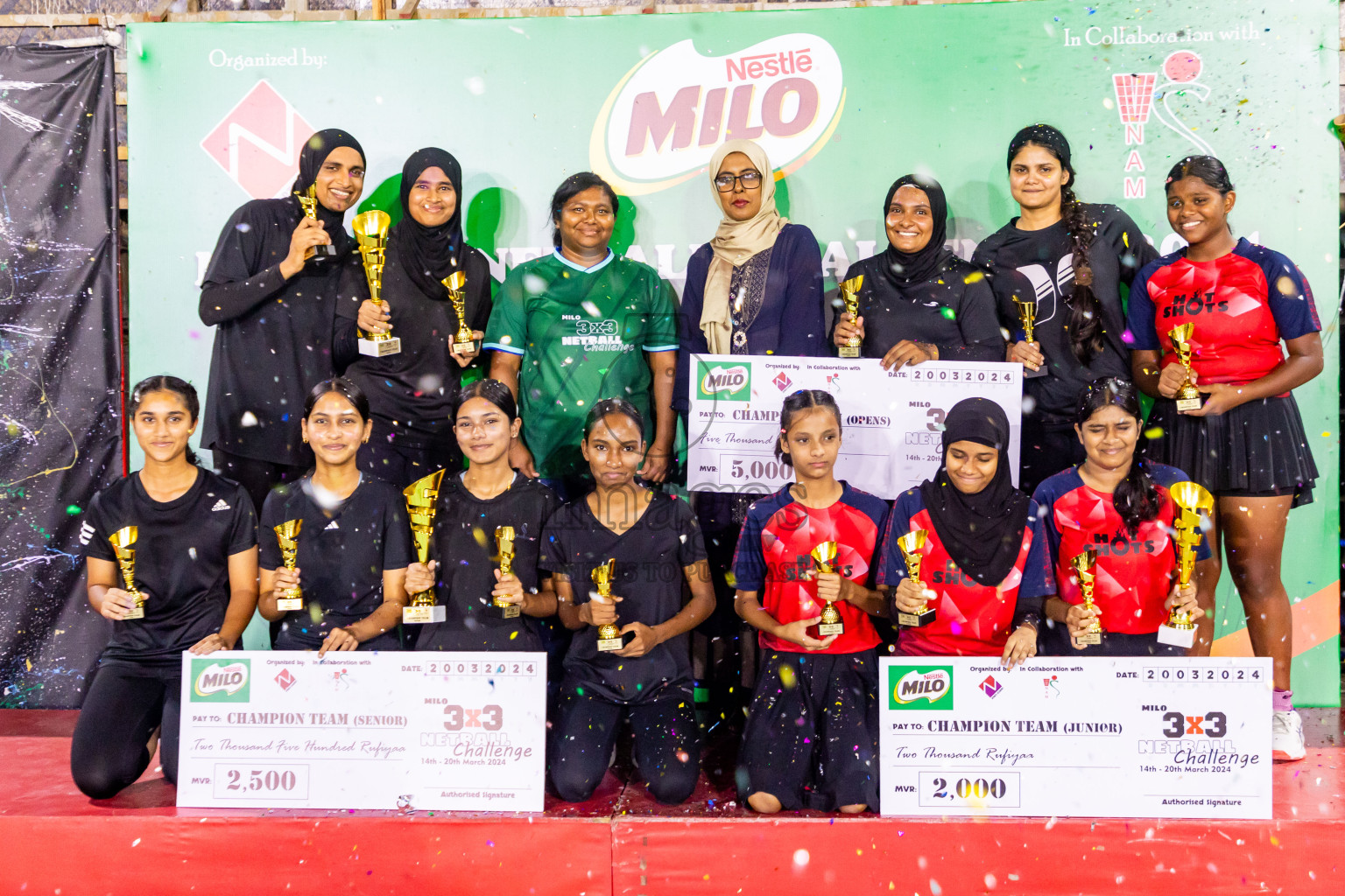 Final of MILO 3x3 Netball Challenge 2024 was held in Ekuveni Netball Court at Male', Maldives on Thursday, 20th March 2024. Photos: Nausham Waheed / images.mv