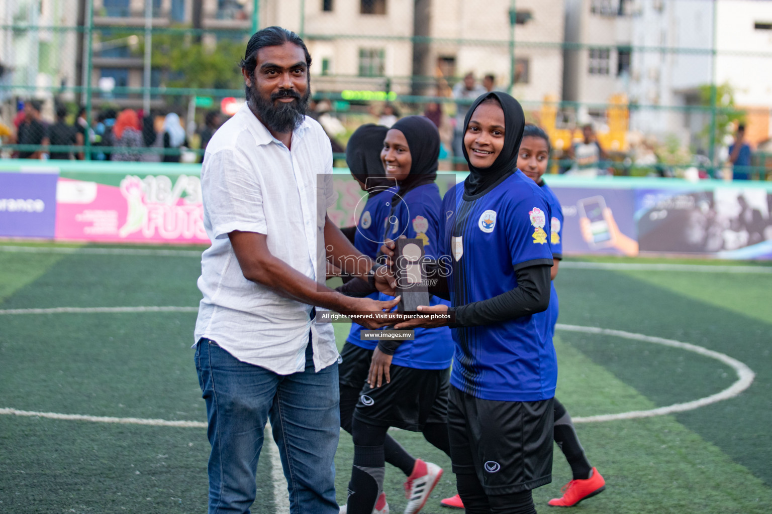 Maldives Ports Limited vs Dhivehi Sifainge Club in the semi finals of 18/30 Women's Futsal Fiesta 2019 on 27th April 2019, held in Hulhumale Photos: Hassan Simah / images.mv