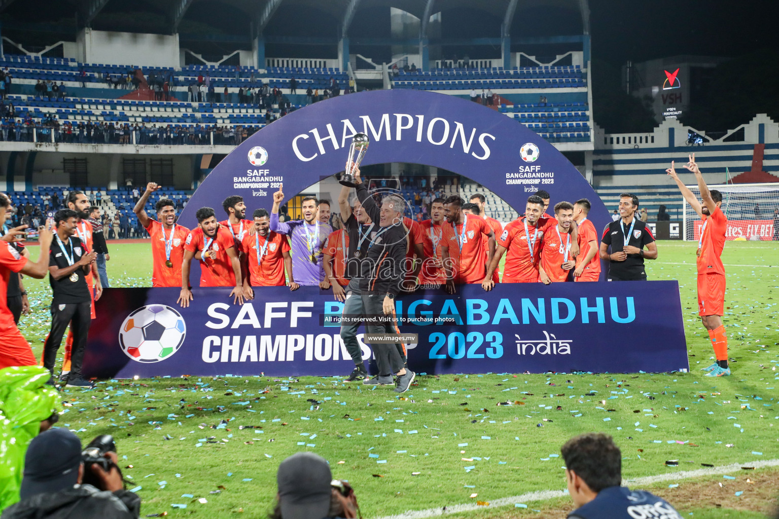 Kuwait vs India in the Final of SAFF Championship 2023 held in Sree Kanteerava Stadium, Bengaluru, India, on Tuesday, 4th July 2023. Photos: Nausham Waheed, Hassan Simah / images.mv