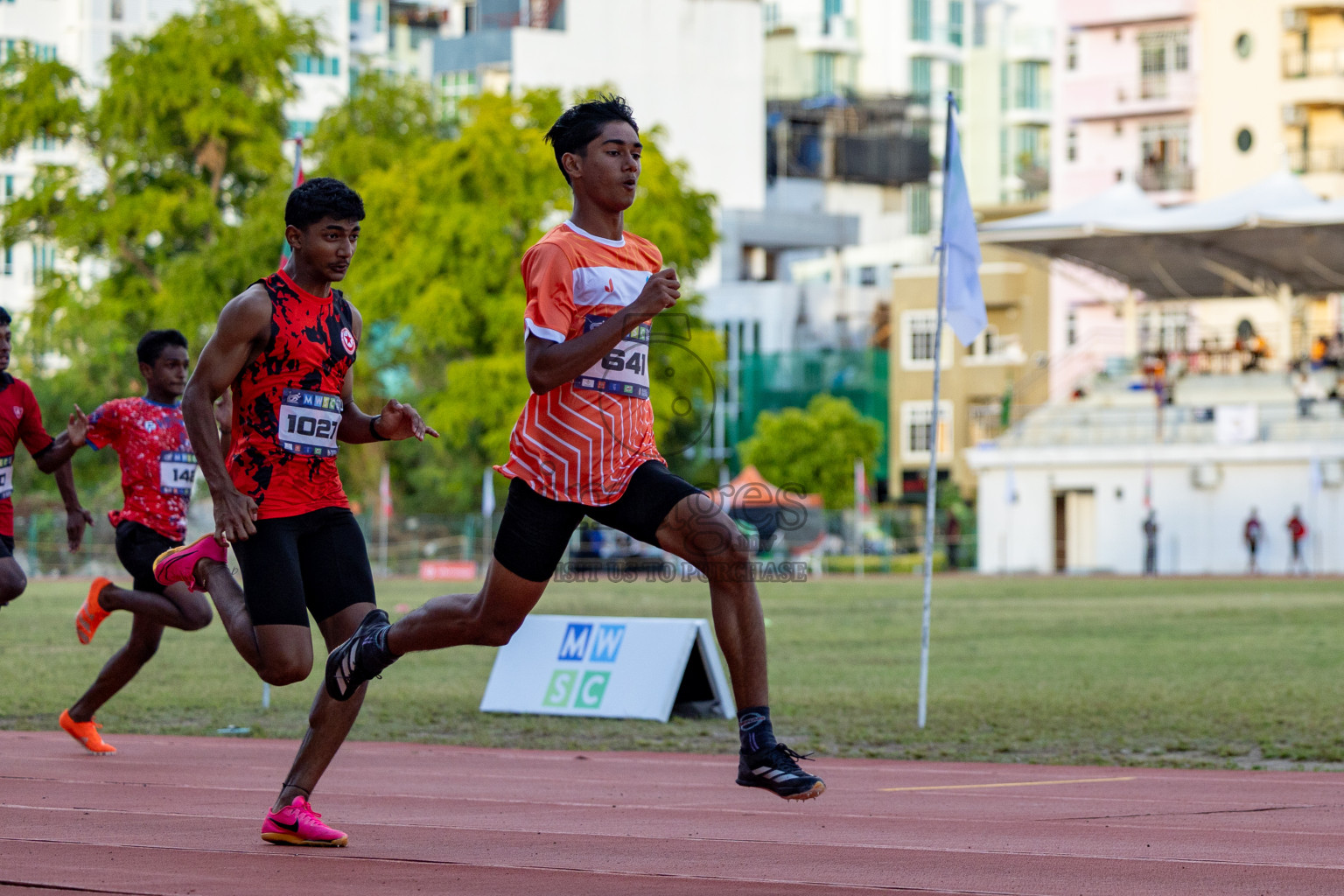 Day 1 of MWSC Interschool Athletics Championships 2024 held in Hulhumale Running Track, Hulhumale, Maldives on Saturday, 9th November 2024. 
Photos by: Hassan Simah / Images.mv