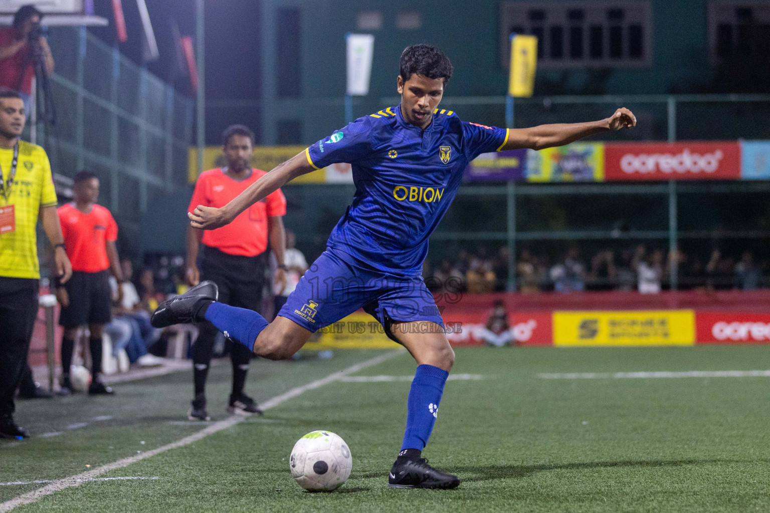 B Eydhafushi vs B Kendhoo in Day 18 of Golden Futsal Challenge 2024 was held on Thursday, 1st February 2024, in Hulhumale', Maldives Photos: Nausham Waheed, / images.mv