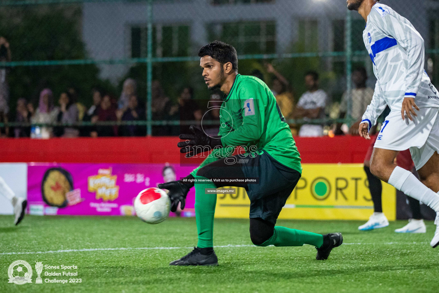 Th. Gaadhiffushi vs Th. Veymandoo in Day 4 of Golden Futsal Challenge 2023 on 08 February 2023 in Hulhumale, Male, Maldives