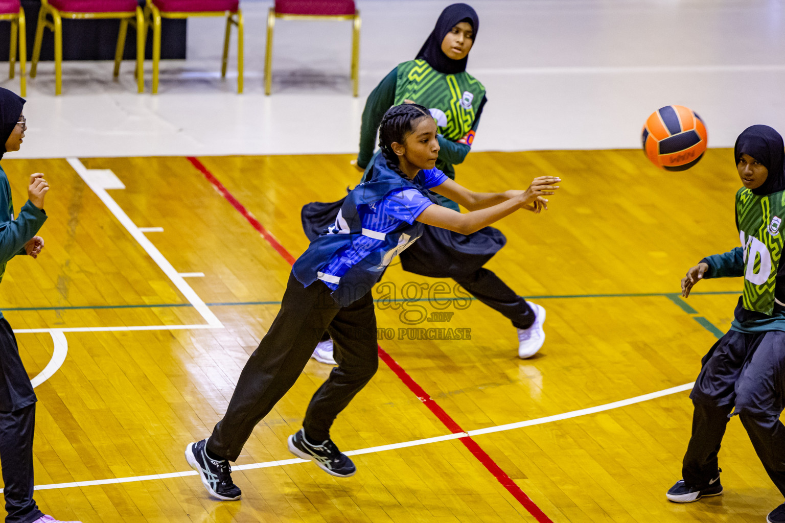 Day 8 of 25th Inter-School Netball Tournament was held in Social Center at Male', Maldives on Sunday, 18th August 2024. Photos: Nausham Waheed / images.mv