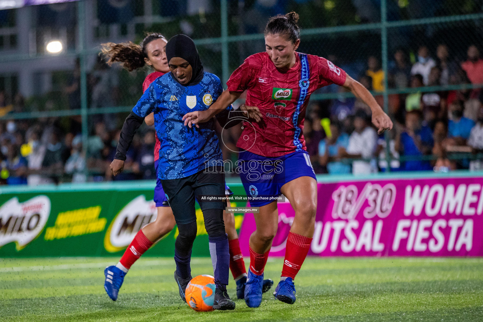 MPL vs Police Club in the Semi Finals of 18/30 Women's Futsal Fiesta 2021 held in Hulhumale, Maldives on 14th December 2021. Photos: Ismail Thoriq/ images.mv