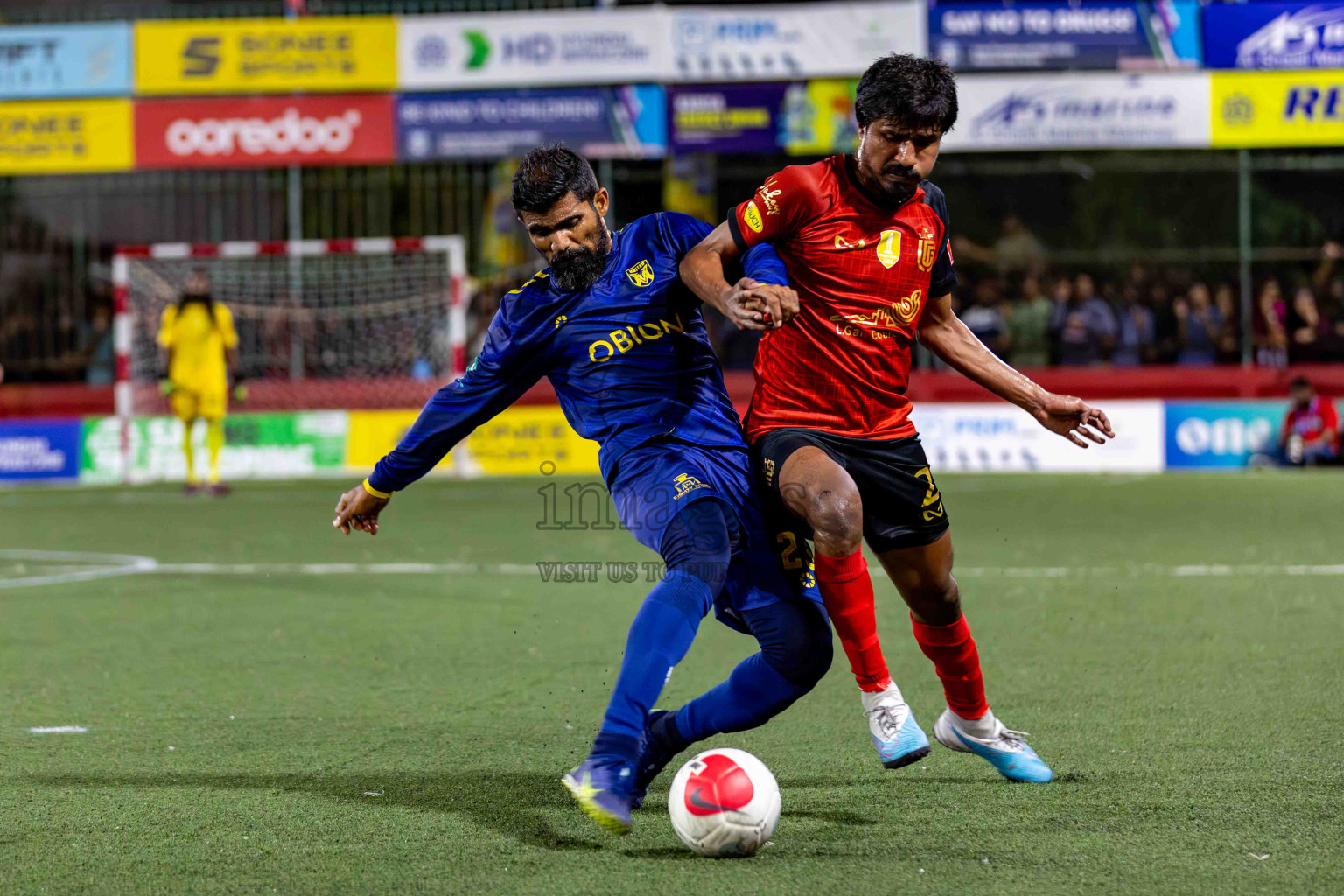 L. Gan VS B. Eydhafushi in the Finals of Golden Futsal Challenge 2024 which was held on Thursday, 7th March 2024, in Hulhumale', Maldives. 
Photos: Hassan Simah / images.mv