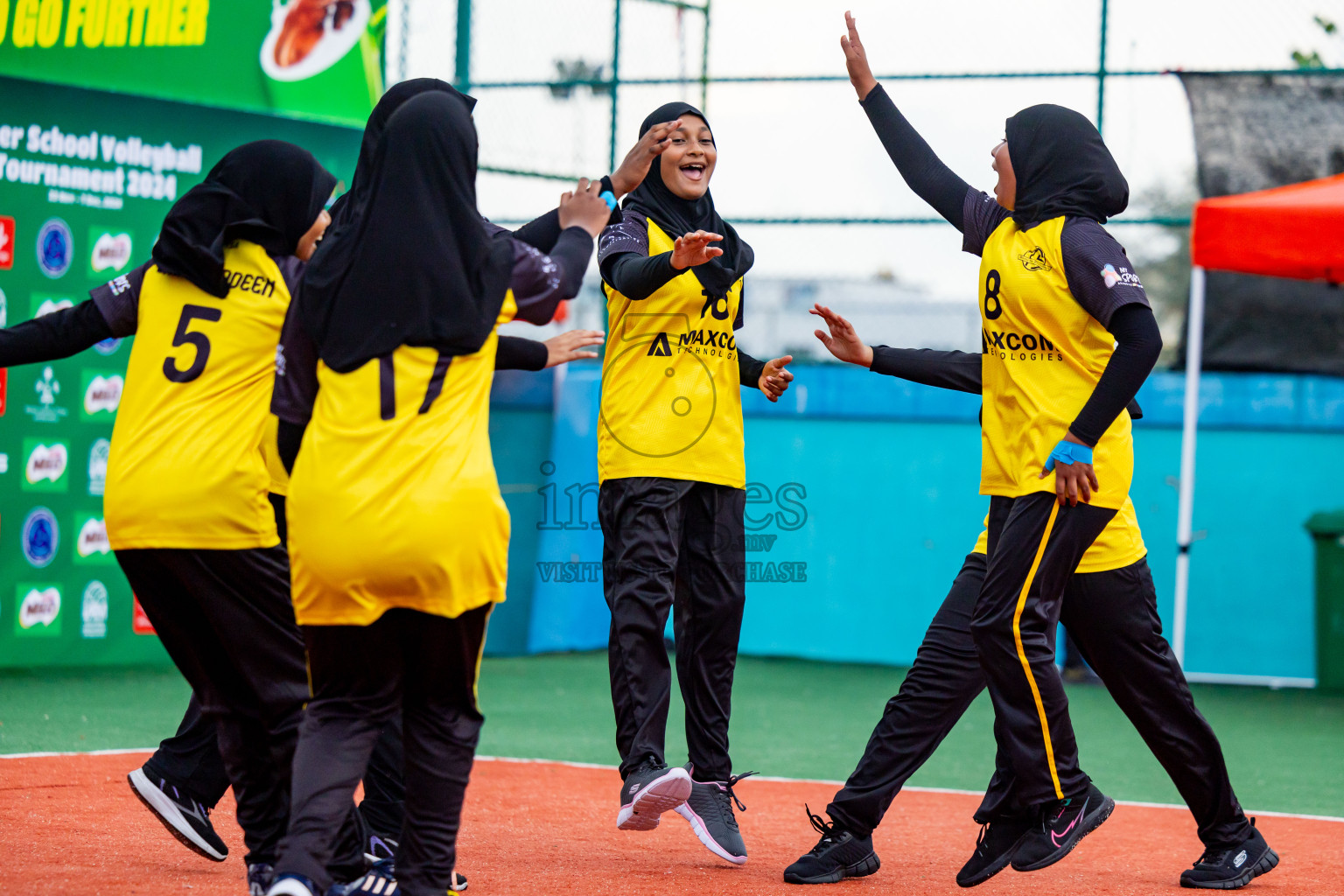 Day 2 of Interschool Volleyball Tournament 2024 was held in Ekuveni Volleyball Court at Male', Maldives on Sunday, 24th November 2024. Photos: Nausham Waheed / images.mv