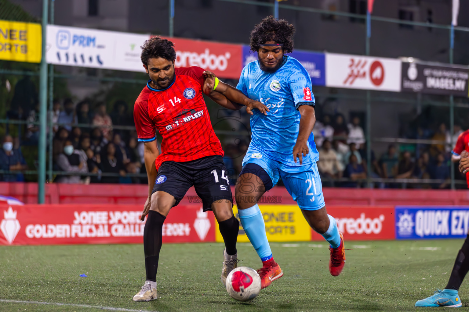 GA Villingili vs GA Kolamaafushi in Day 10 of Golden Futsal Challenge 2024 was held on Tuesday, 23rd January 2024, in Hulhumale', Maldives
Photos: Ismail Thoriq / images.mv