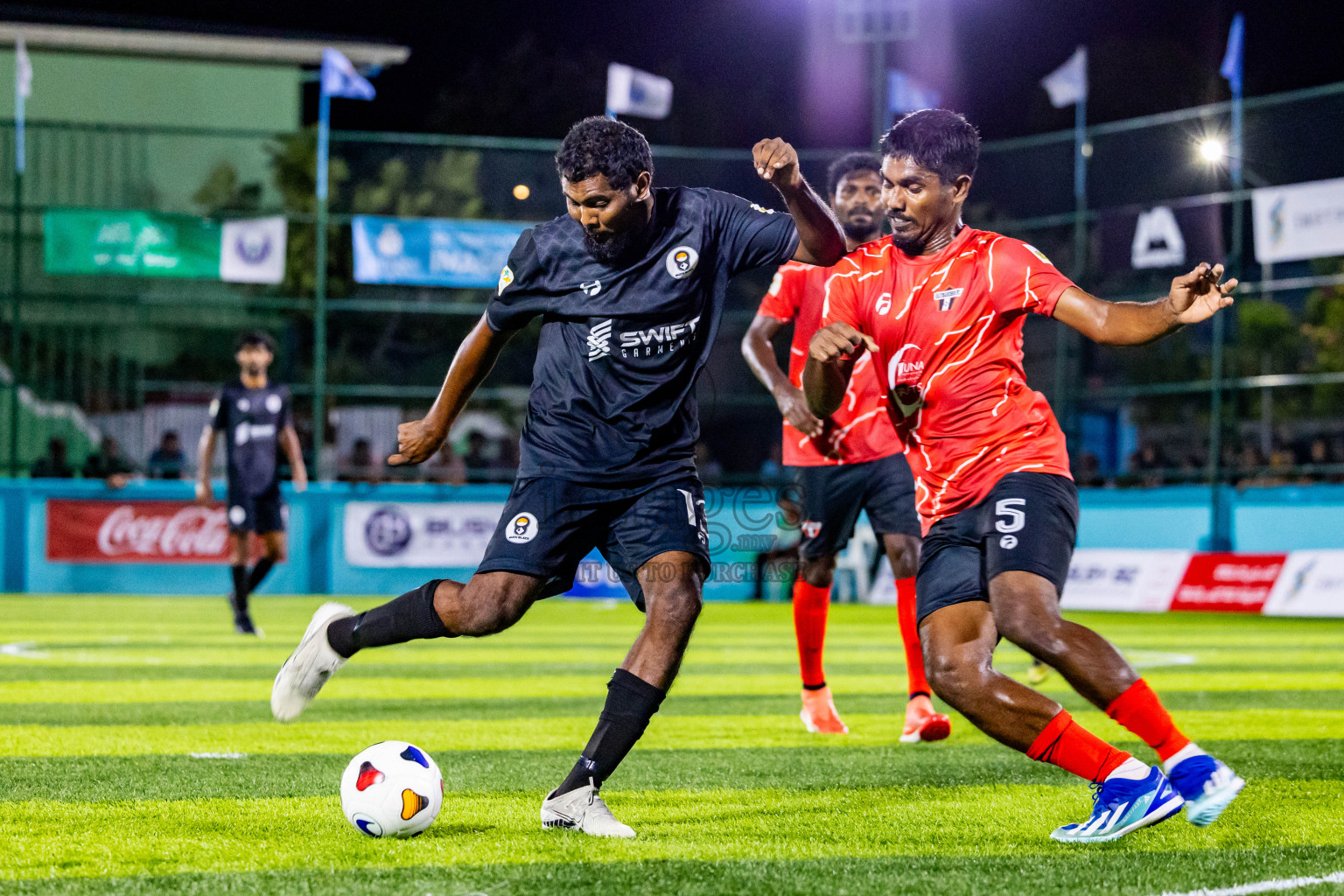 Much Black vs Raiymandhoo FC in Day 3 of Laamehi Dhiggaru Ekuveri Futsal Challenge 2024 was held on Sunday, 28th July 2024, at Dhiggaru Futsal Ground, Dhiggaru, Maldives Photos: Nausham Waheed / images.mv