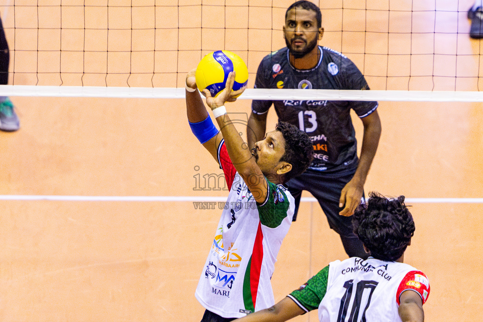 Dhivehi Sifainge Club vs Huraa Community Club in Semi Finals of MILO VAM Cup 2025 held in Male', Maldives on Tuesday, 1st July 2025 at Social Center Indoor Hall Photos By: Nausham Waheed / images.mv