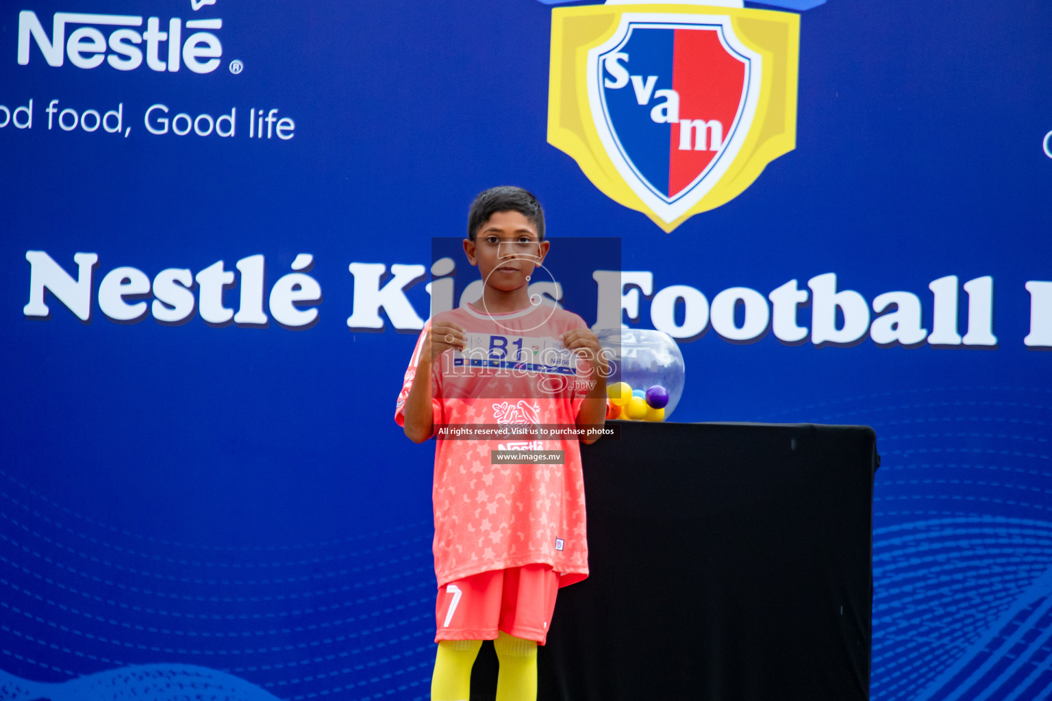 Draw Ceremony of Nestle' Kids Football Fiesta 2023 held in Artificial Beach, Male', Maldives on Saturday, 7th October 2023