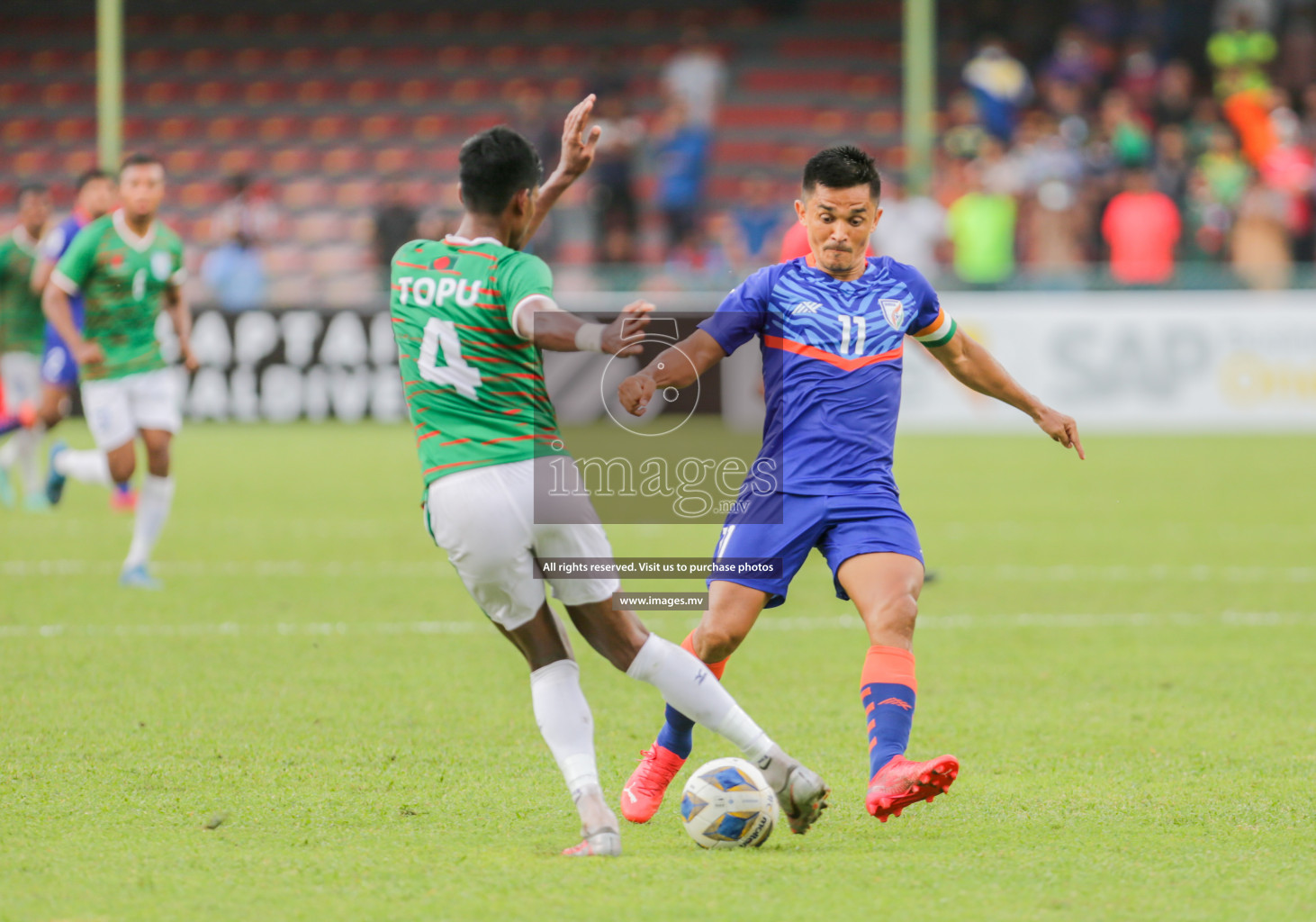 Bangladesh vs India in SAFF Championship 2021 held on 1st October 2021 in Galolhu National Stadium, Male', Maldives