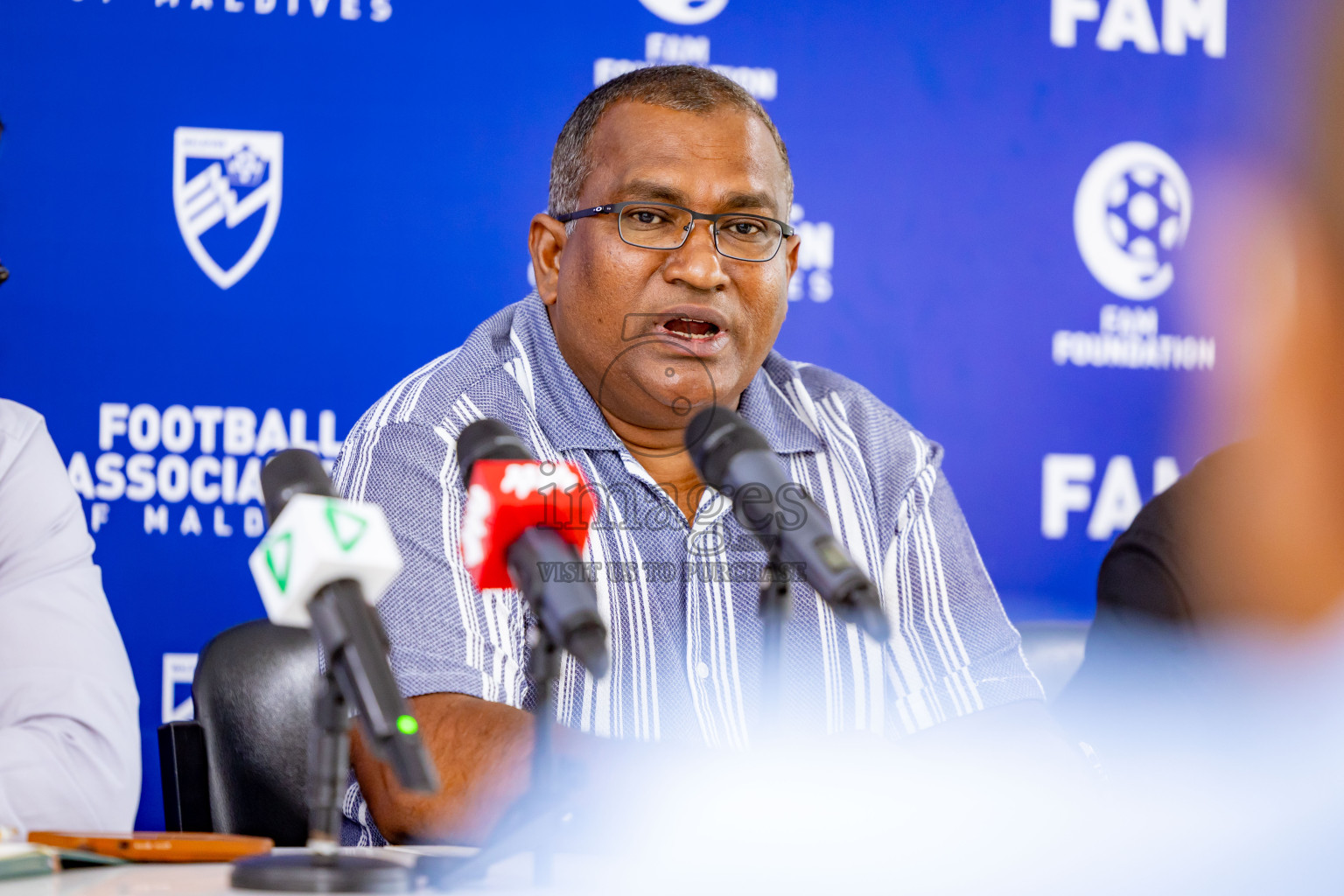 Press conference by FAM Normalization Committee was held at National Stadium in Male', Maldives on Sunday, 18th September 2024. Photos: Nausham Waheed / images.mv