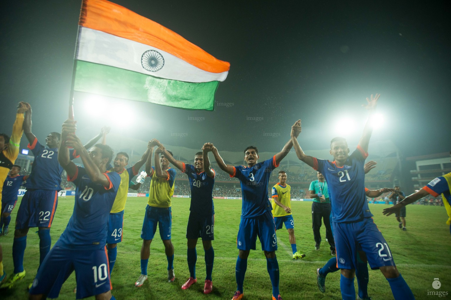 India vs Afghanistan in the final of SAFF Suzuki Cup held in Thiruvananthapuram, India, Sunday, January. 03, 2015.   (Images.mv Photo/ Hussain Sinan).