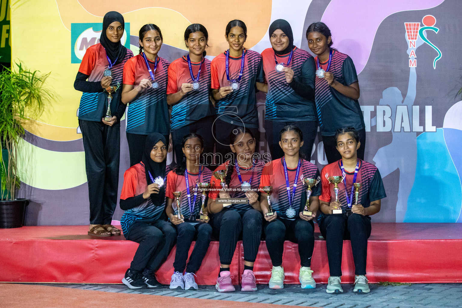 Day 6 of 20th Milo National Netball Tournament 2023, held in Synthetic Netball Court, Male', Maldives on 4th June 2023 Photos: Nausham Waheed/ Images.mv