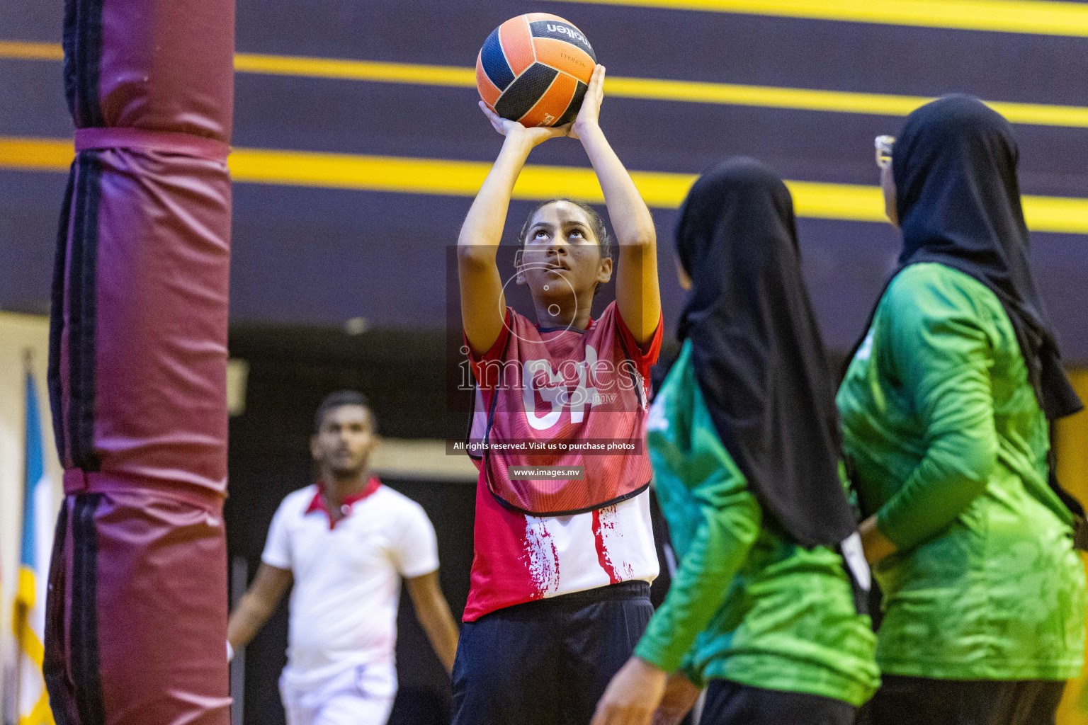 Day 11 of 24th Interschool Netball Tournament 2023 was held in Social Center, Male', Maldives on 6th November 2023. Photos: Nausham Waheed / images.mv