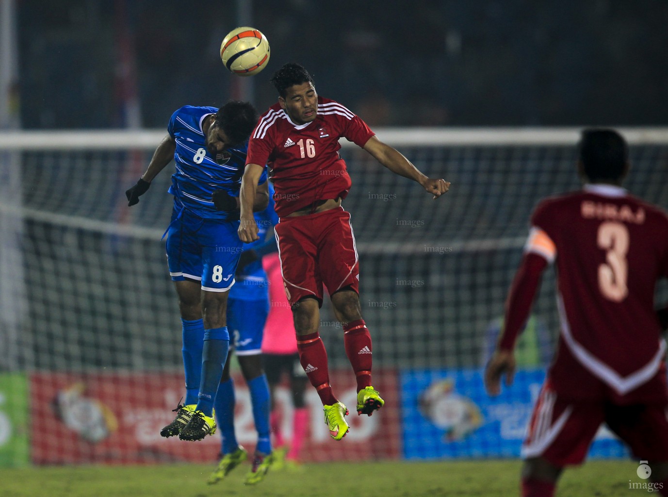 Maldives U23 national football team played against Nepal U23 team in the South Asian Games Football event in Guwahati, India, Friday, February 13, 2016. (Images.mv Photo: Mohamed Ahsan)