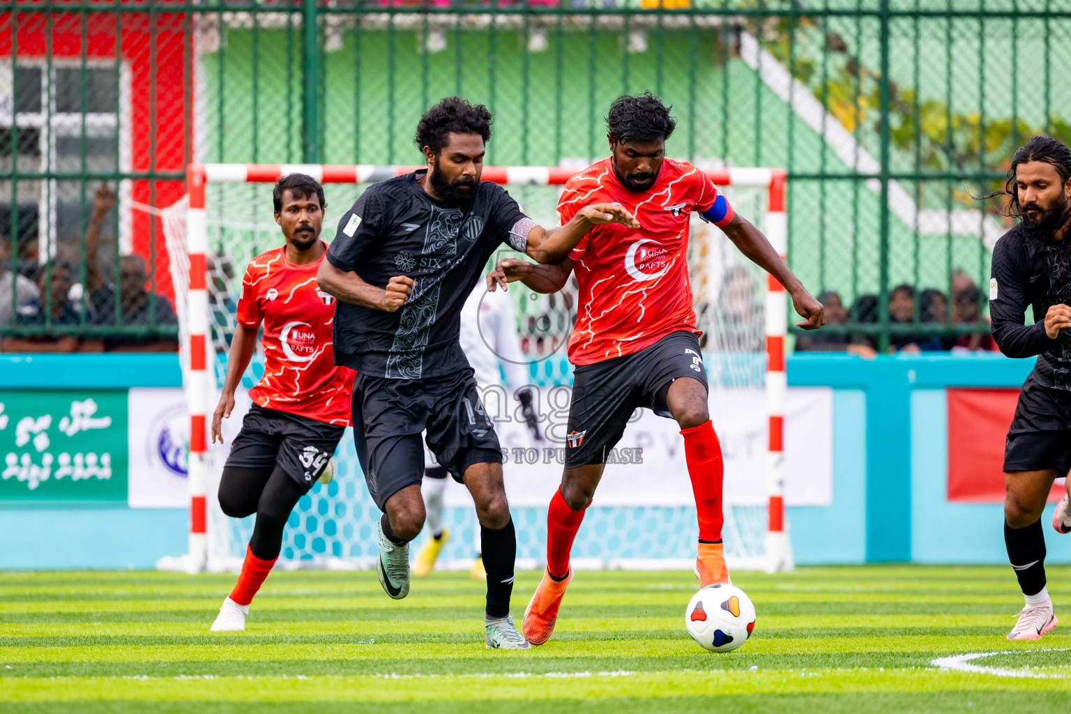 Raiymandhoo FC vs Dee Cee Jay SC in Day 1 of Laamehi Dhiggaru Ekuveri Futsal Challenge 2024 was held on Friday, 26th July 2024, at Dhiggaru Futsal Ground, Dhiggaru, Maldives Photos: Nausham Waheed / images.mv