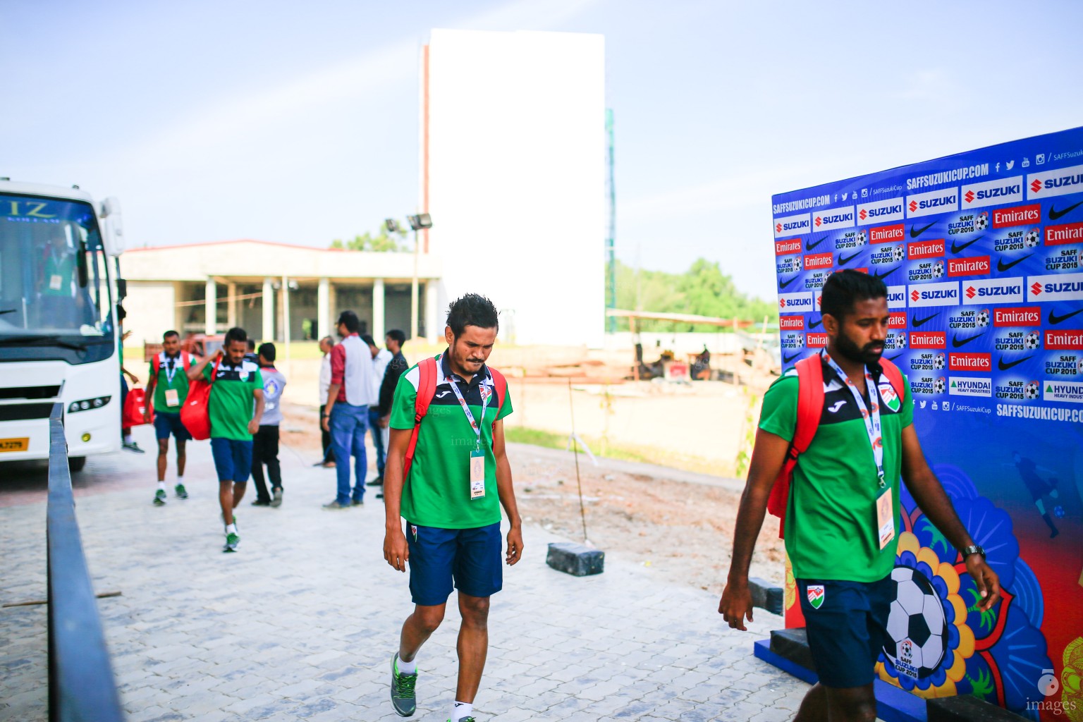 Maldives vs India in the 1st semi final of SAFF Suzuki Cup held in Thiruvananthapuram, India, Thursday, December. 31, 2015.   (Images.mv Photo/ Hussain Sinan).