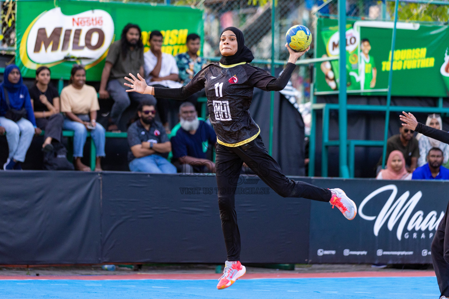 Day 7 of 10th National Handball Tournament 2023, held in Handball ground, Male', Maldives on Sunday, 4th December 2023 Photos: Nausham Waheed/ Images.mv