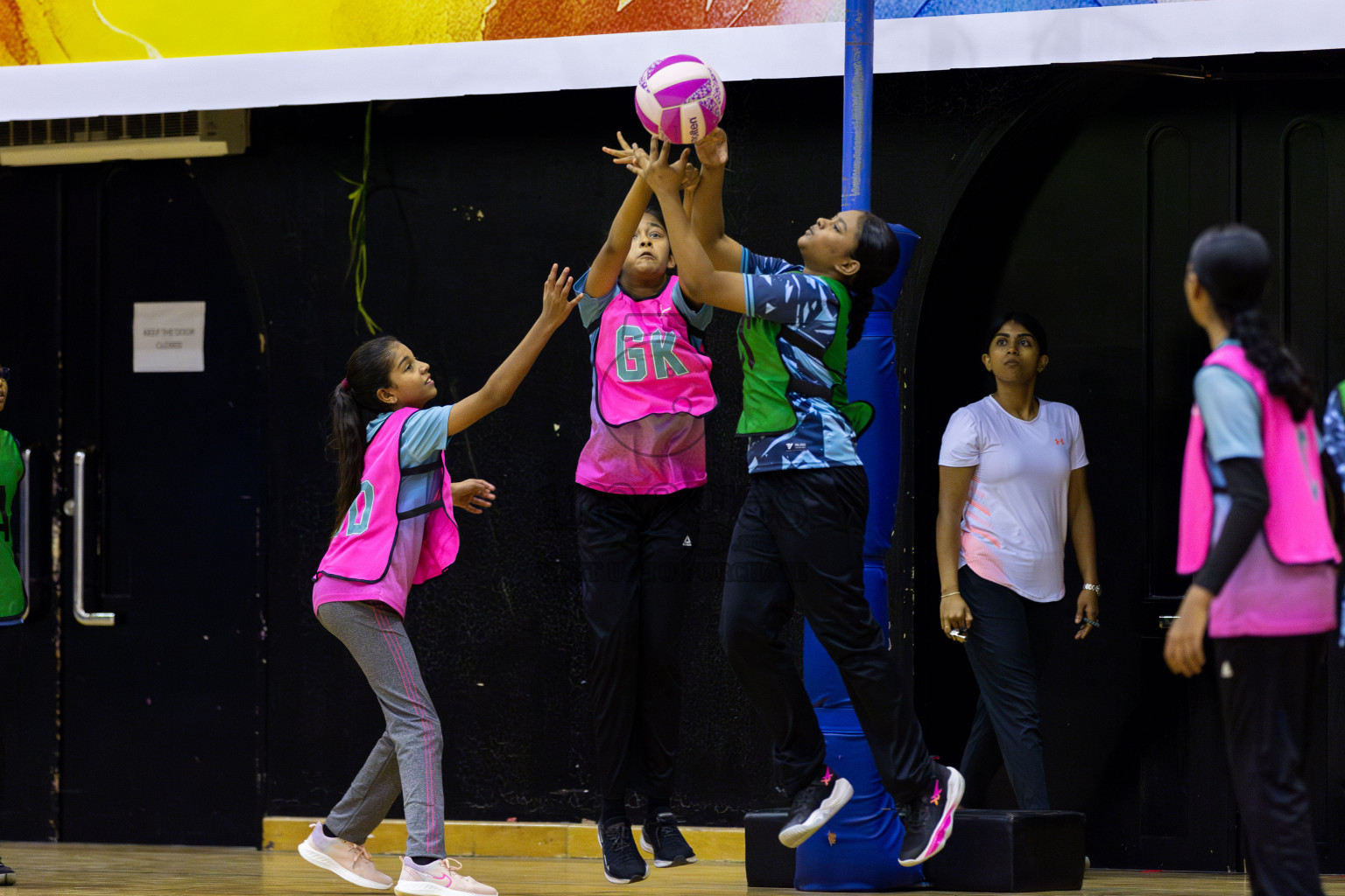 High Flyers vs Netkids A in Day 1 of 3rd Junior Championship - Netball association of Maldives, held at Social Center on 19th January 2025 . Photos by Shuu Abdul Sattar