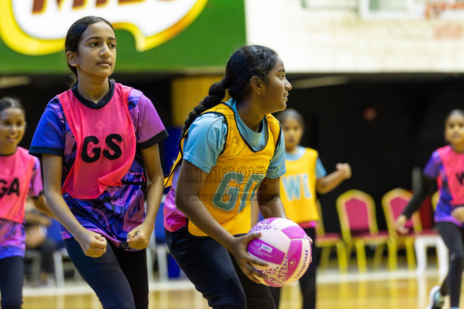 Netgens A vs N Sports academy in Day 3 of 3rd Netball Junior Championship, held at Social Center on Wednesday 22nd January 2025 . Photos: Shuu Abdul Sattar / images.mv