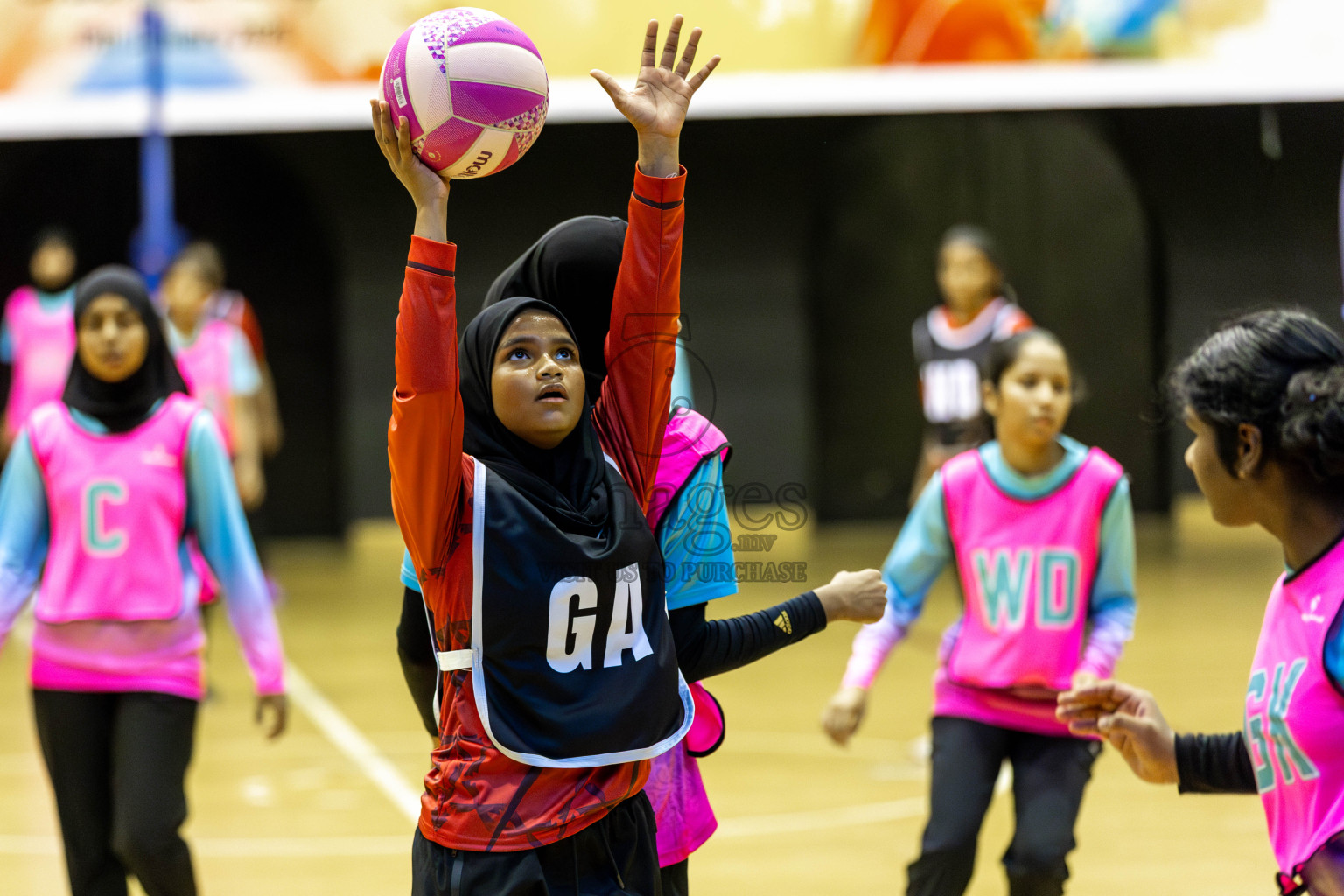 Young Netters A vs AIS Netball Academy in Day 5 of 3rd Netball Junior Championship, held at Social Center on Thursday 23rd January 2025 . Photos: Shuu Abdul Sattar / images.mv