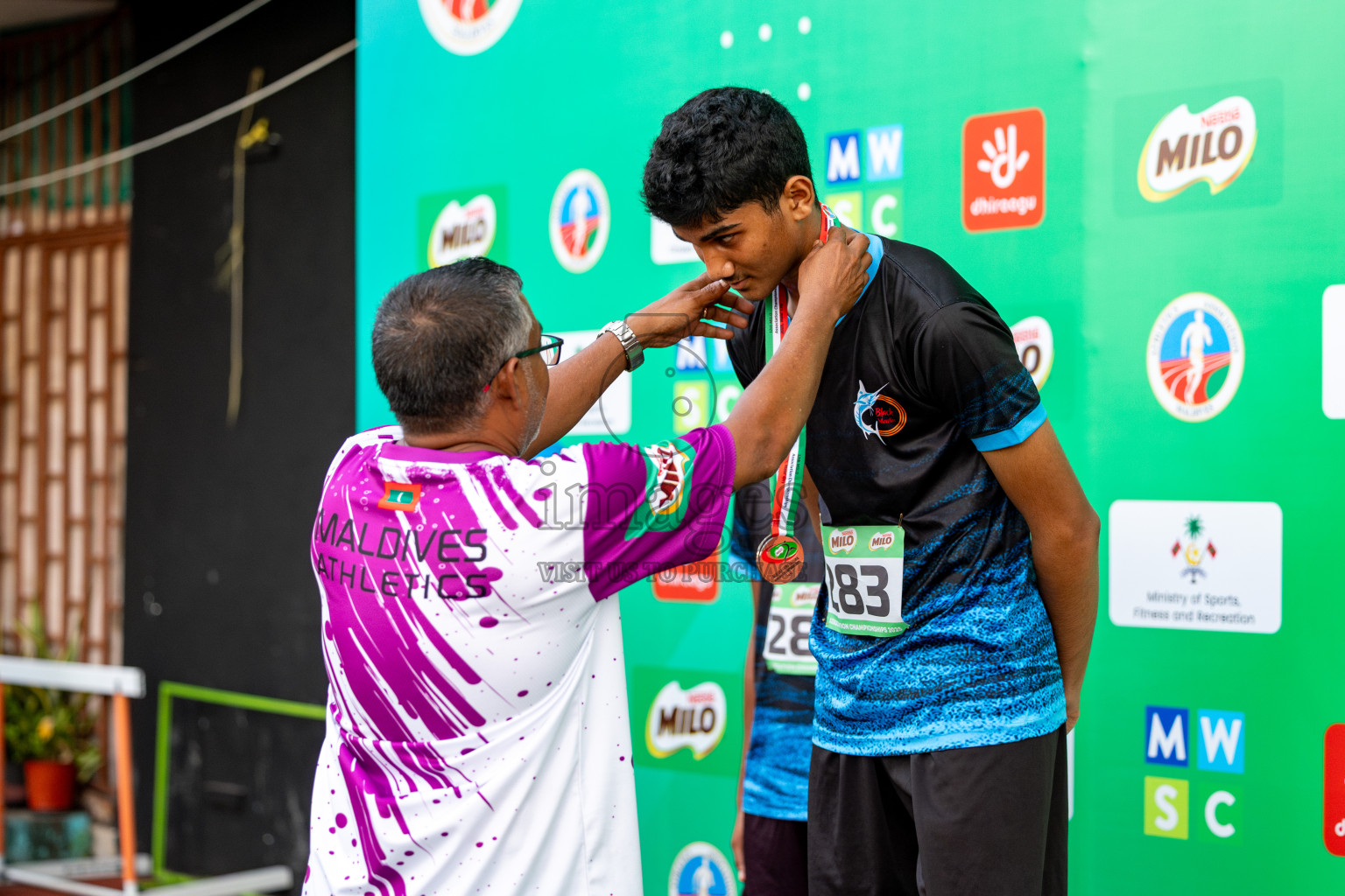 Day 2 of 12th Milo Association Championships was held in Ekuveni Track at Male', Maldives on Friday, 25th April 2025. Photos: Hassan Simah / images.mv