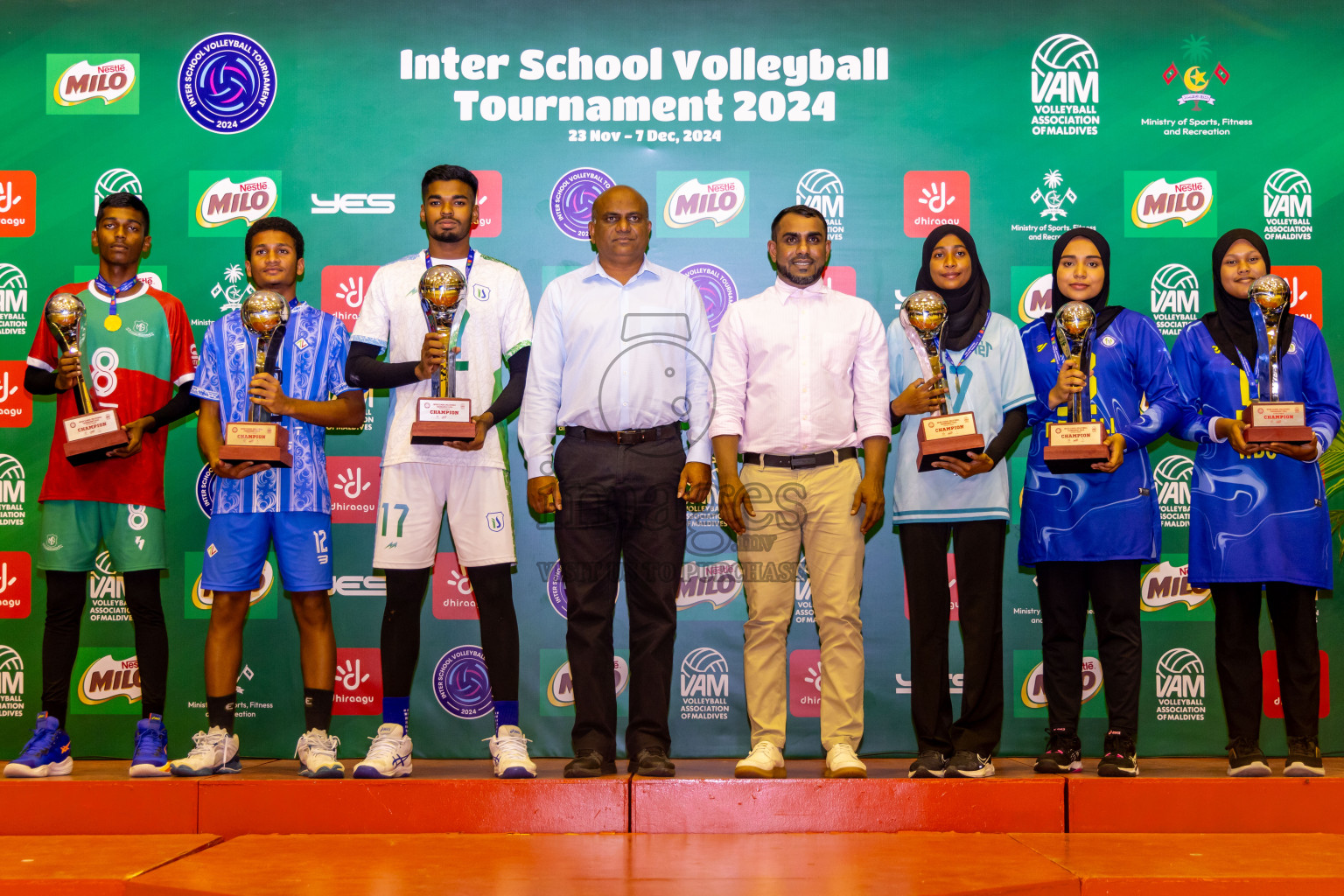 Finals of Interschool Volleyball Tournament 2024 was held in Social Center at Male', Maldives on Friday, 6th December 2024. Photos: Nausham Waheed / images.mv