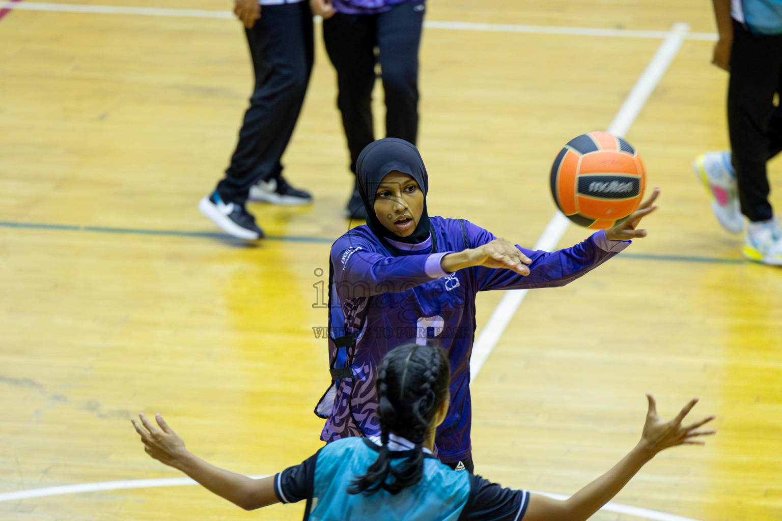 Day 13 of 25th Inter-School Netball Tournament was held in Social Center at Male', Maldives on Saturday, 24th August 2024. Photos: Mohamed Mahfooz Moosa / images.mv