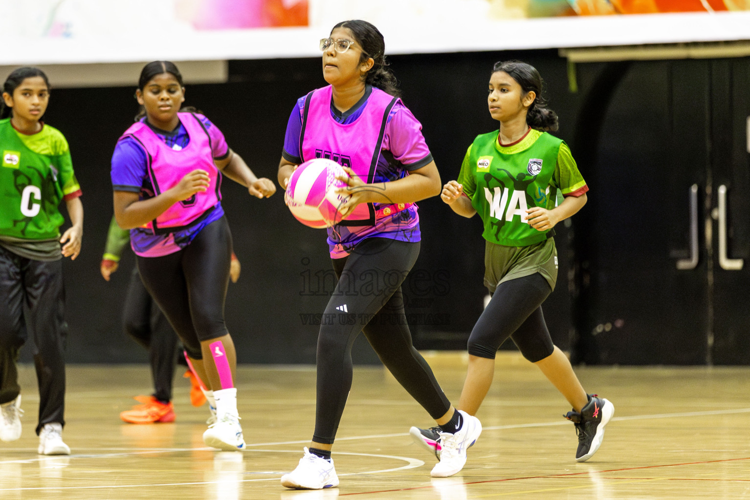 Fionti SA vs N Sports Academy in Day 6  of 3rd Netball Junior Championship, held at Social Center on Friday 24th January 2025 . Photos: Shuu Abdul Sattar / images.mv