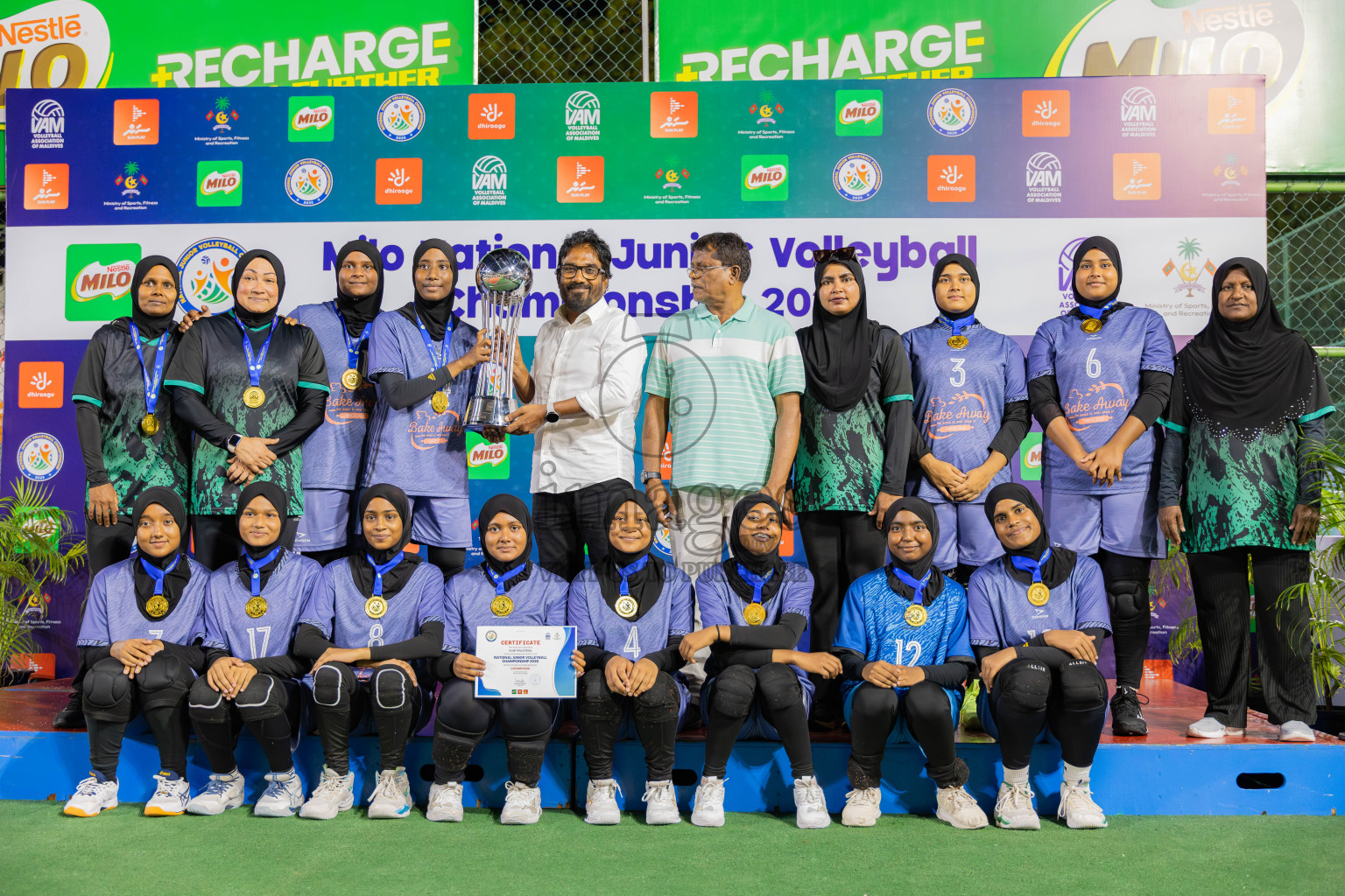 Villingili Z Jamiyya vs Club Volleyball in the Finals of Milo National Junior Volleyball Championship 2025 Woman's Division was held on Sunday, 30th November 2025 at Ekuveni Turf Court Male', Maldives. Photos: Areef Adam / images.mv