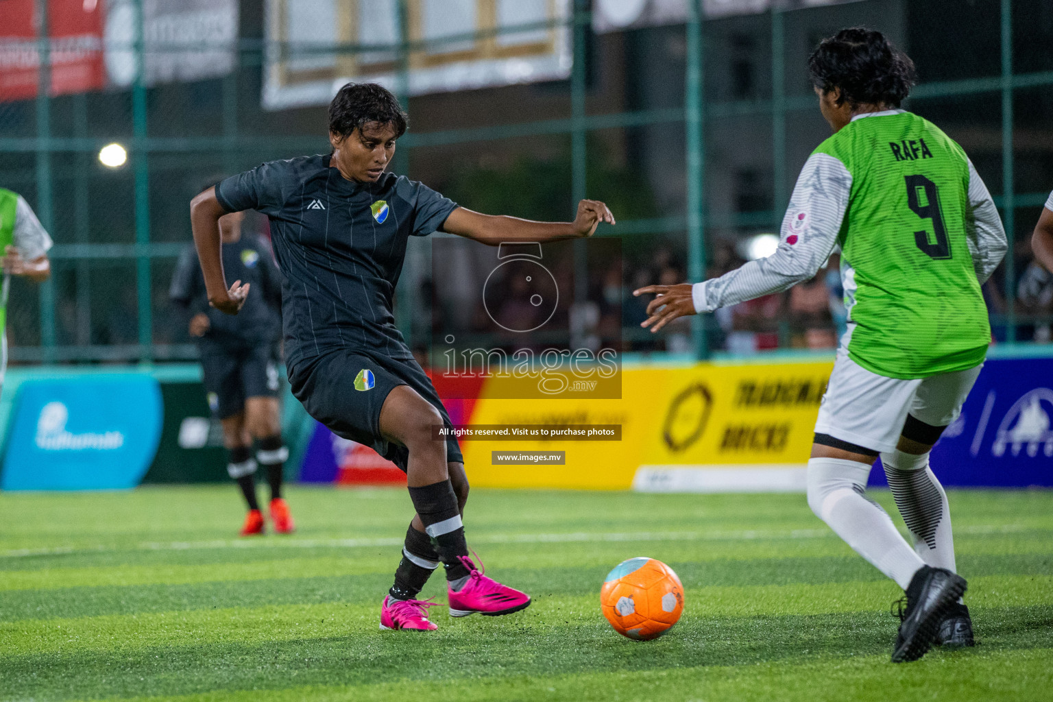 Club WAMCO vs DSC in the Semi Finals of 18/30 Women's Futsal Fiesta 2021 held in Hulhumale, Maldives on 14th December 2021. Photos: Ismail Thoriq / images.mv