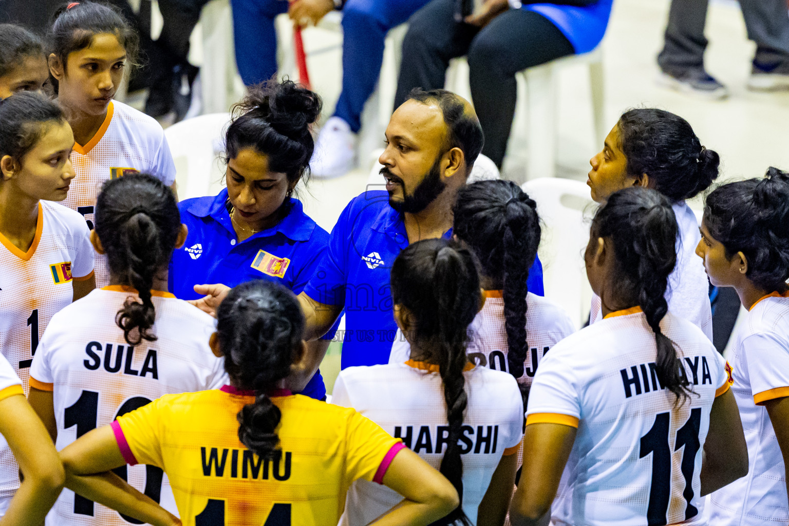 Nepal vs Sri Lanka in Day 1 of CAVA U20 Woman's Volleyball Championship 2024 was held in Social Center, Male', Maldives on 18th July 2024. Photos: Nausham Waheed / images.mv