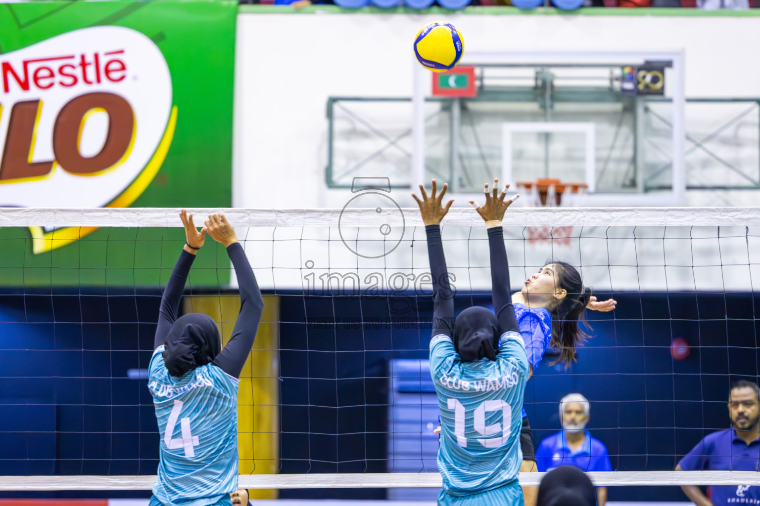 Club WAMCO vs Police Club in the final of National Volleyball Championship 2024 (women's division) was held in Social Center Indoor Hall on Thursday, 24th October 2024. 
Photos: Ismail Thoriq / images.mv