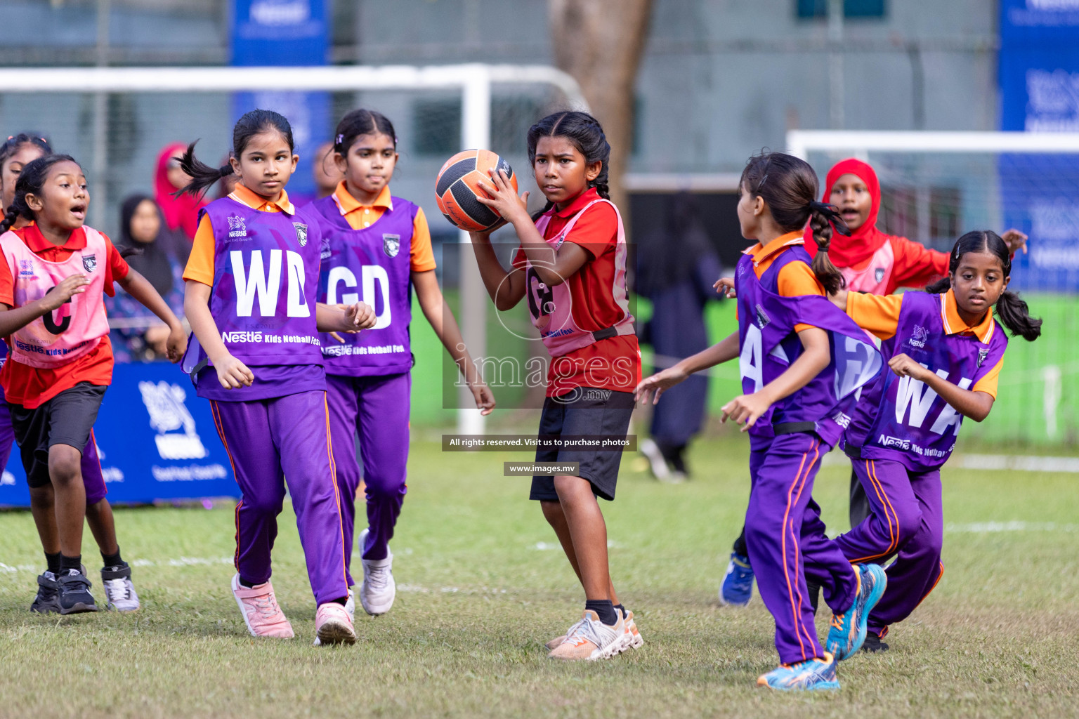 Day 2 of Nestle' Kids Netball Fiesta 2023 held in Henveyru Stadium, Male', Maldives on Thursday, 1st December 2023. Photos by Nausham Waheed / Images.mv