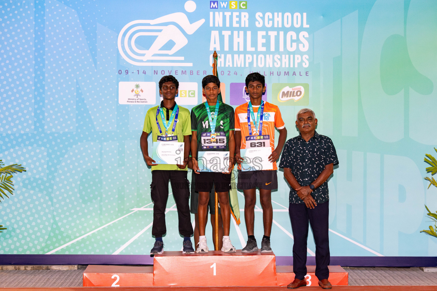 Day 2 of MWSC Interschool Athletics Championships 2024 held in Hulhumale Running Track, Hulhumale, Maldives on Sunday, 10th November 2024. 
Photos by: Hassan Simah / Images.mv