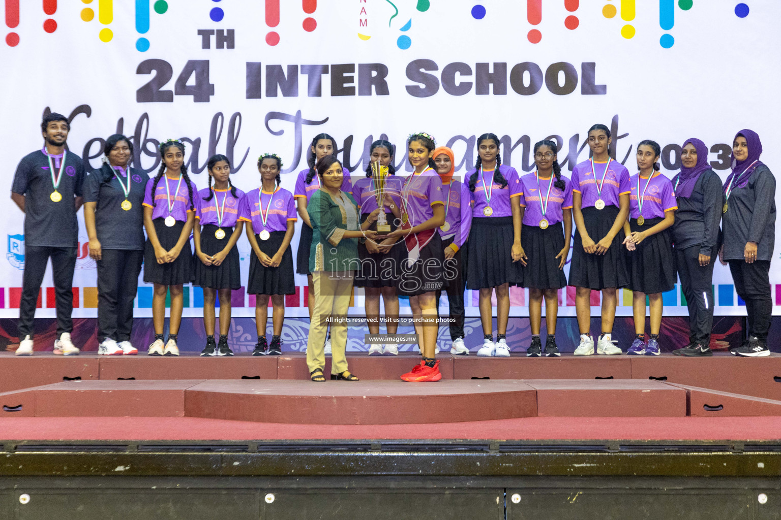 Final of 24th Interschool Netball Tournament 2023 was held in Social Center, Male', Maldives on 7th November 2023. Photos: Nausham Waheed / images.mv