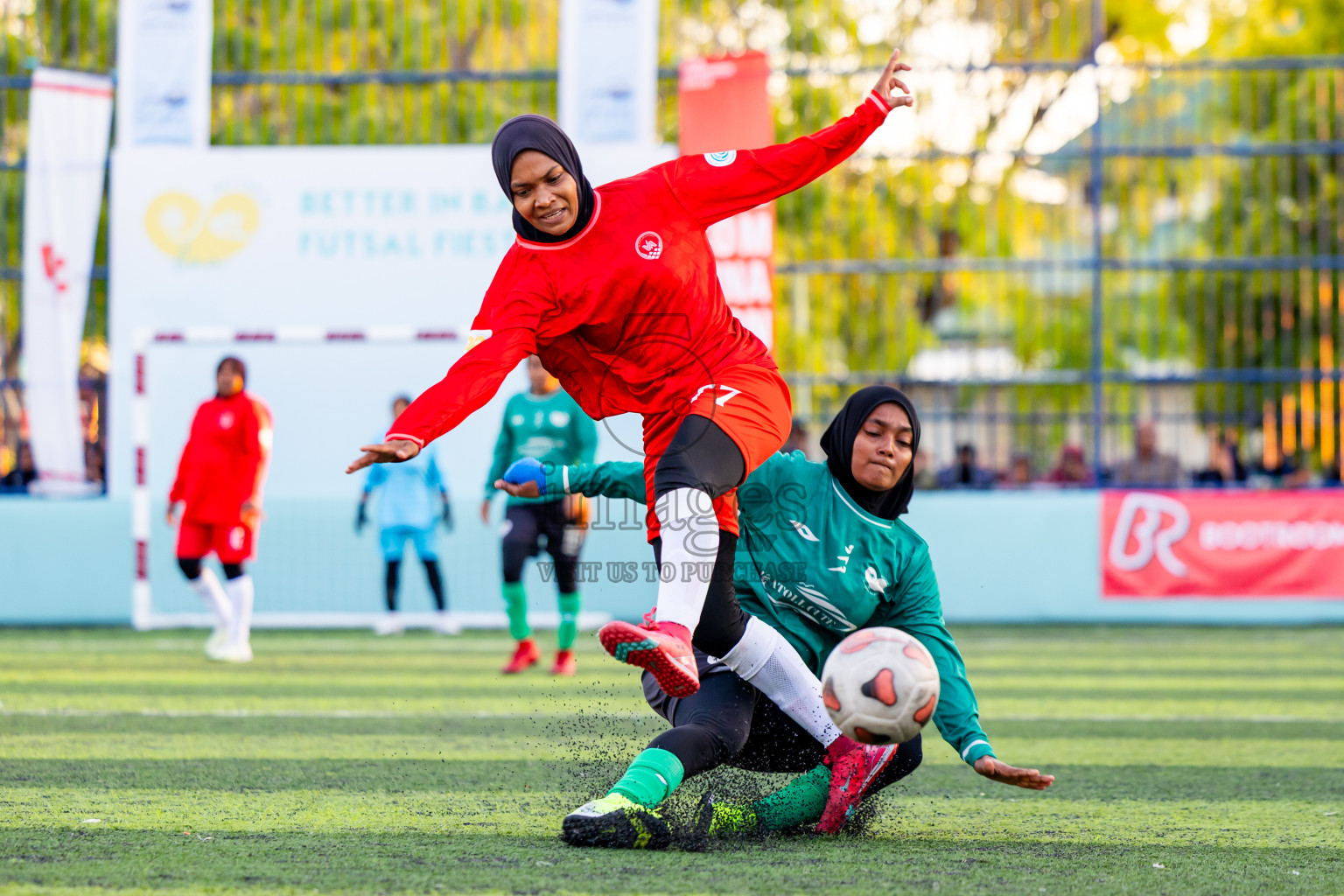 Eydhafushi vs Goidhoo in Day 2 of Better in Baa Futsal Fiesta 2025 Woman's division held in B. Eydhafushi, Maldives on Thursday, 6th November 2025. Photos: Nausham Waheed / images.mv