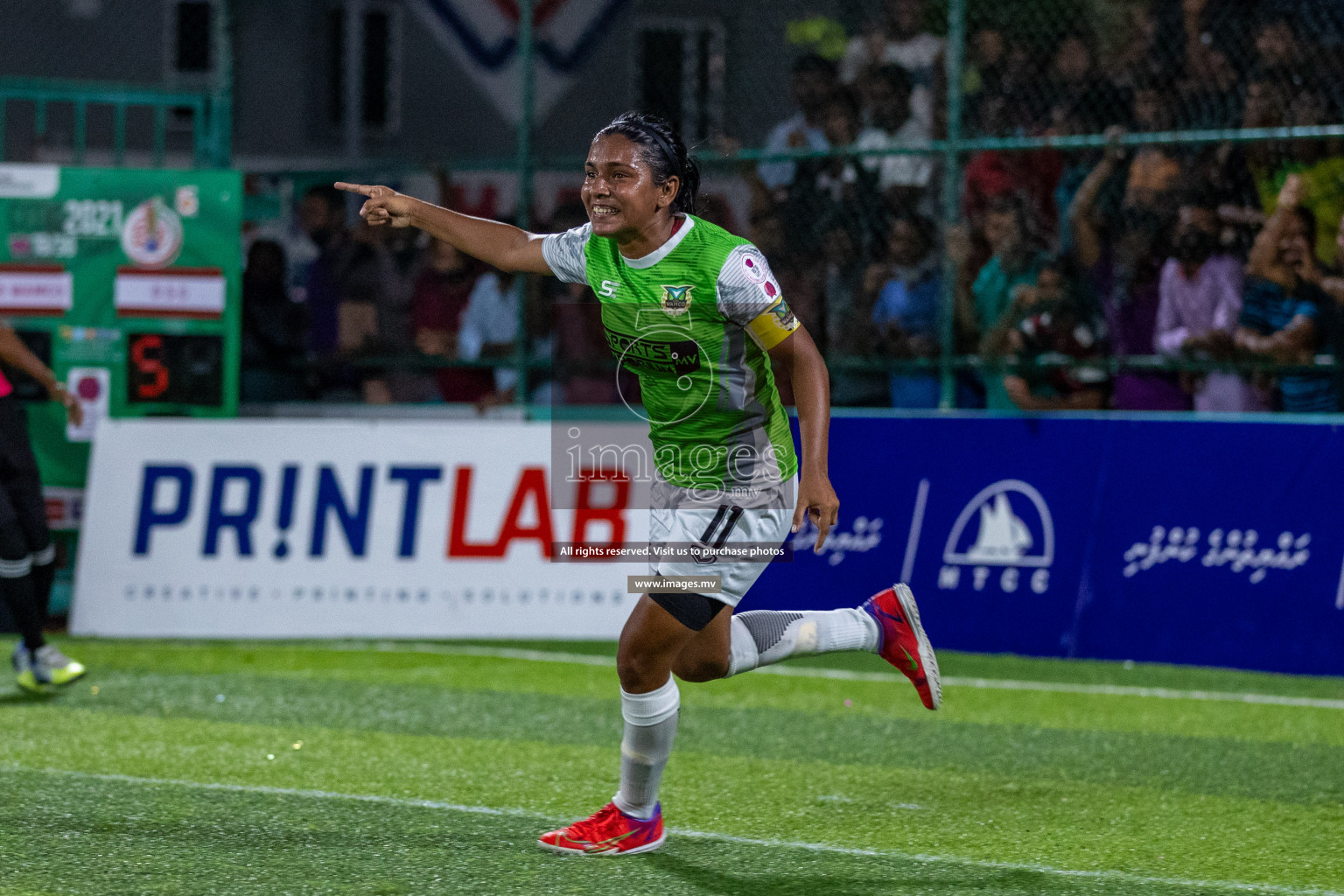 Club WAMCO vs DSC in the Semi Finals of 18/30 Women's Futsal Fiesta 2021 held in Hulhumale, Maldives on 14th December 2021. Photos: Ismail Thoriq / images.mv