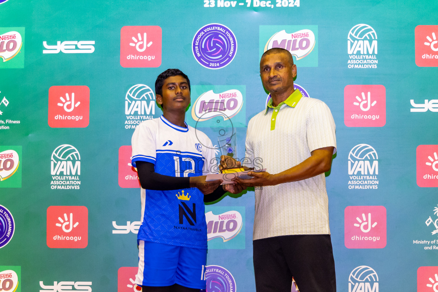 Finals of Interschool Volleyball Tournament 2024 was held in Social Center at Male', Maldives on Friday, 6th December 2024. Photos: Nausham Waheed / images.mv