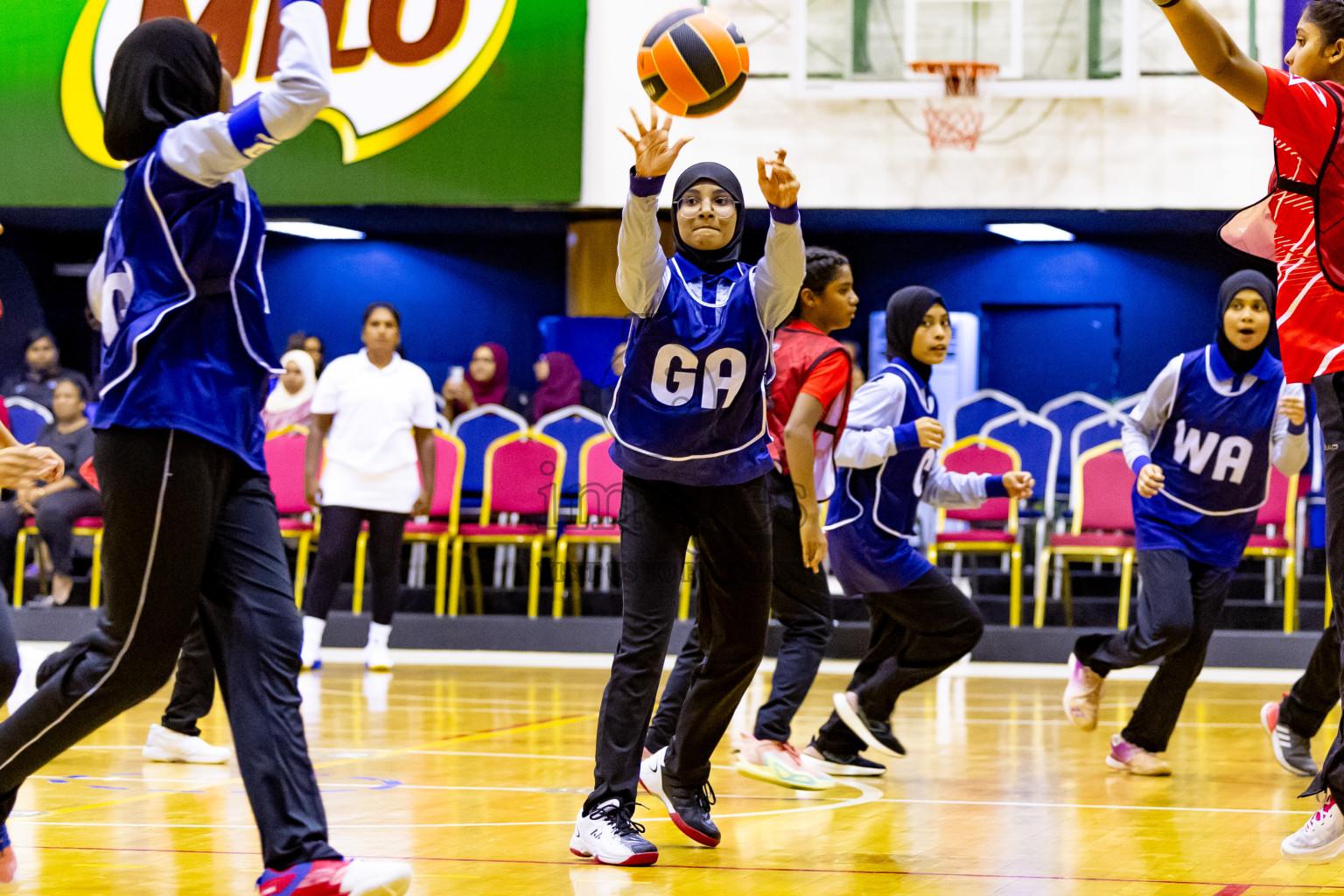 Day 2 of 25th Inter-School Netball Tournament was held in Social Center at Male', Maldives on Saturday, 10th August 2024. Photos: Nausham Waheed / images.mv