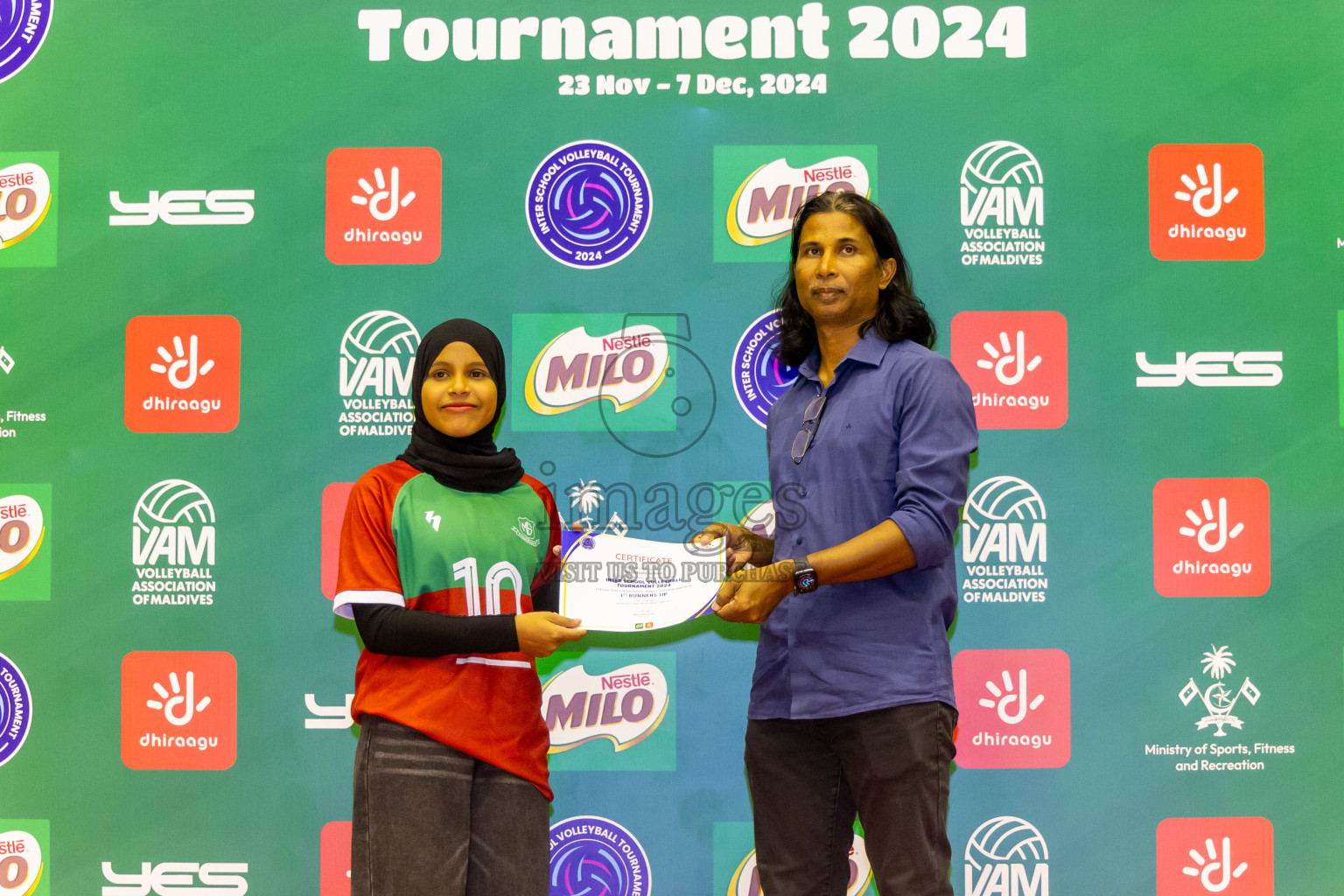 Finals of Interschool Volleyball Tournament 2024 was held in Social Center at Male', Maldives on Friday, 6th December 2024. Photos: Nausham Waheed / images.mv