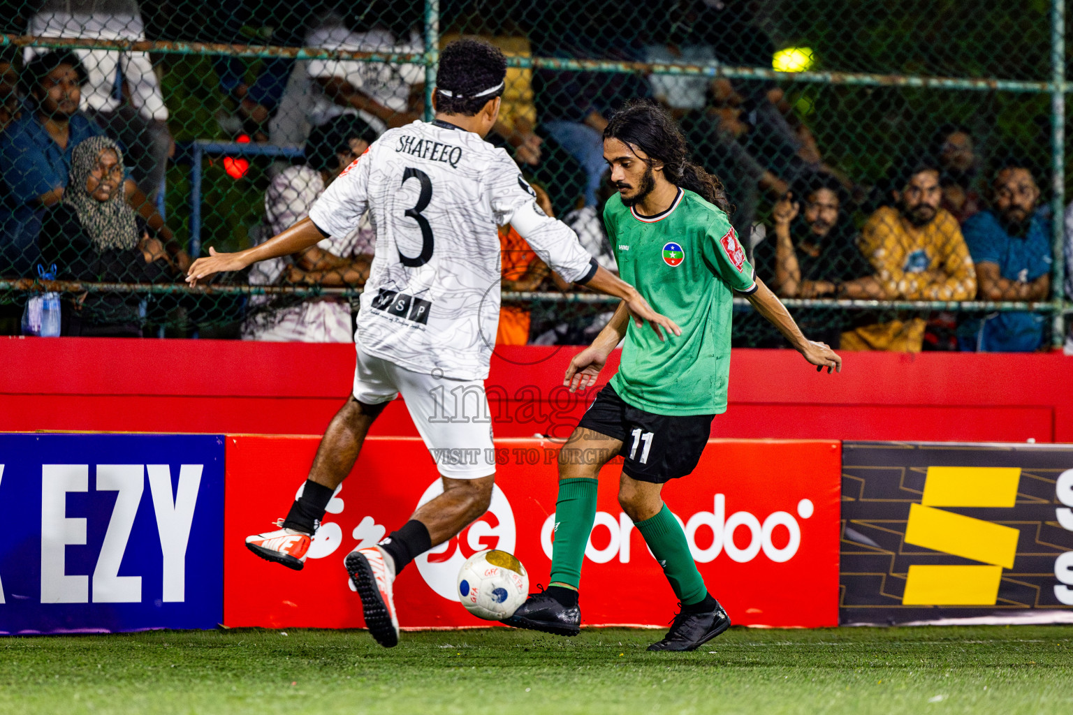 GDh Madaveli VS GDh Thinadhoo in Day 7 of Golden Futsal Challenge 2025 was held on Saturday, 11th January 2025, in Hulhumale', Maldives Photos: Nausham Waheed / images.mv